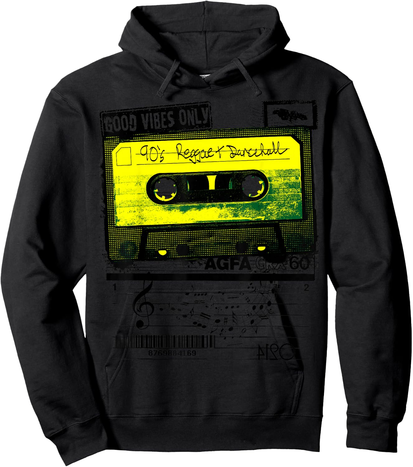 Good Vibes - 90s Era Jamaican Reggae Dancehall Hoodie - Hoodie | Black