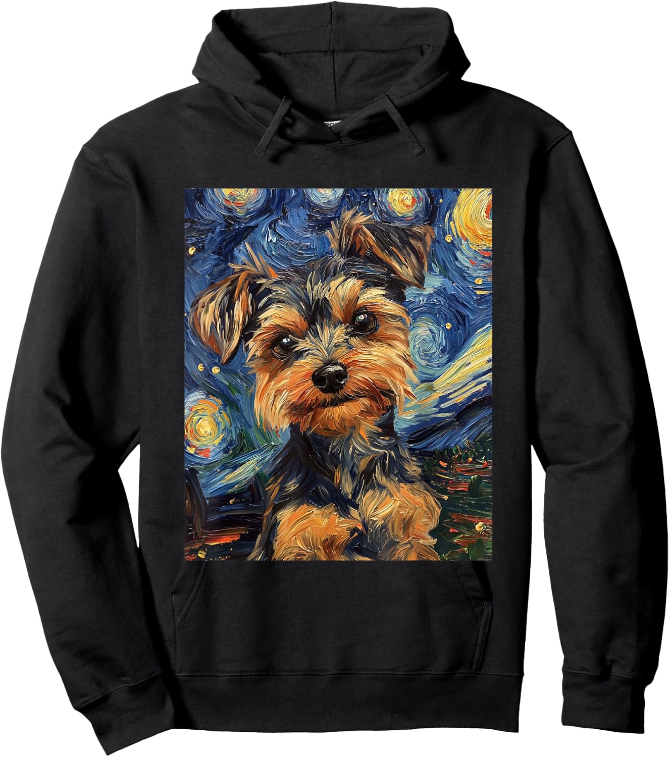 Yorkshire Terrier Yorkie Dog Van Gogh Style Starry Night Hoodie - Hoodie | Black