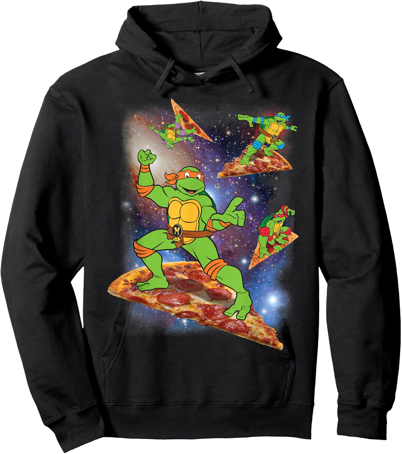 Teenage Mutant Ninja Turtles Cosmic Pizza Surfing Hoodie - Hoodie | Black