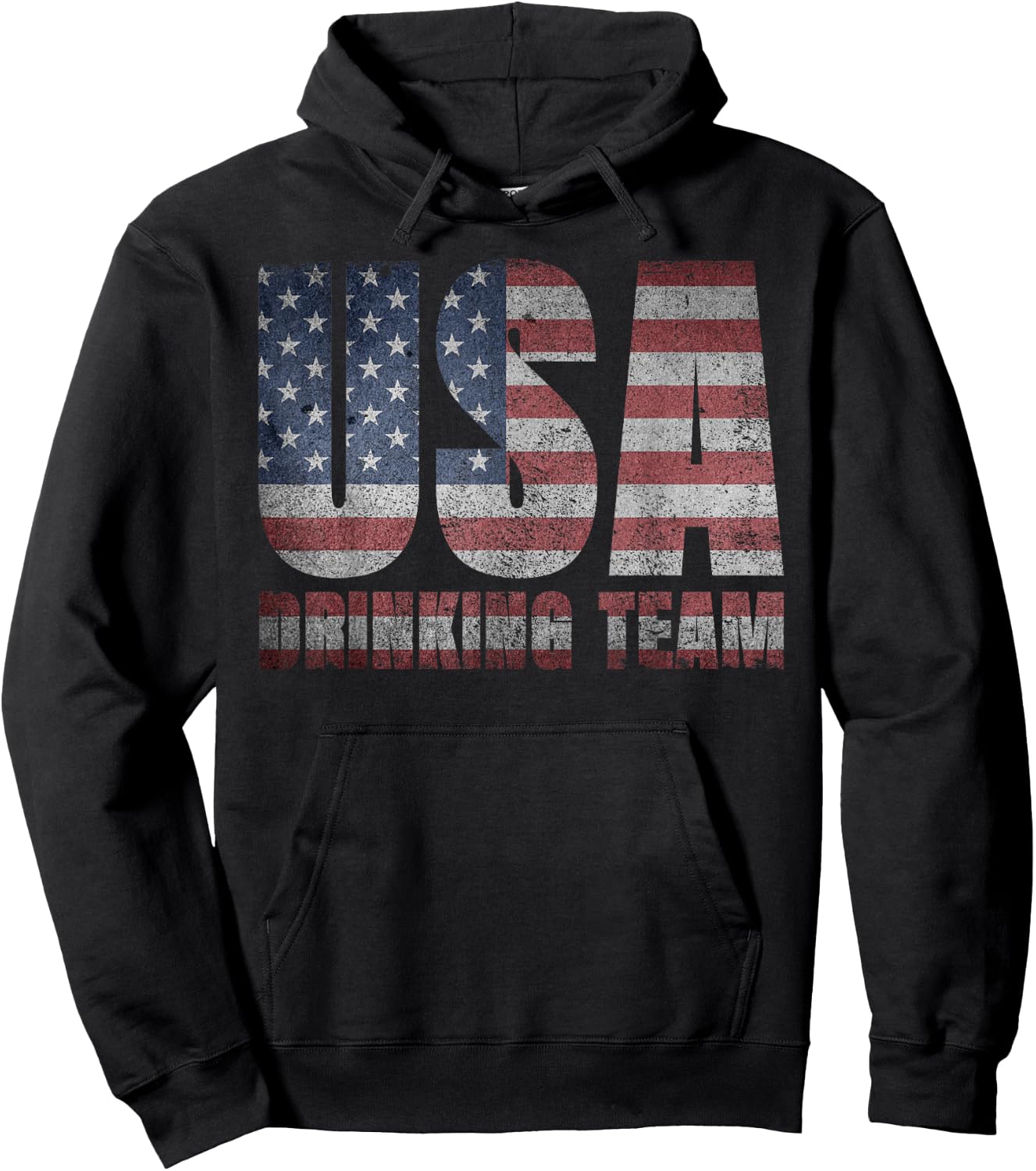 USA Drinking Team Shirt 4th of July Gifts US American Flag Men Hoodie - Hoodie | Black