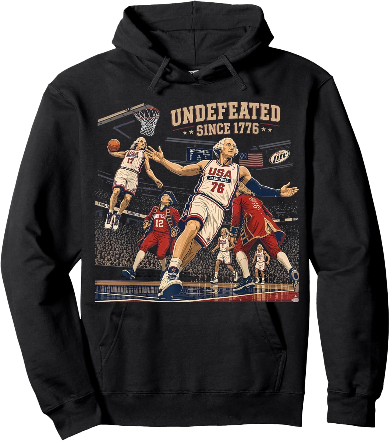 Undefeated Since 1776 America 4th of July Independence Day Hoodie - Hoodie | Black