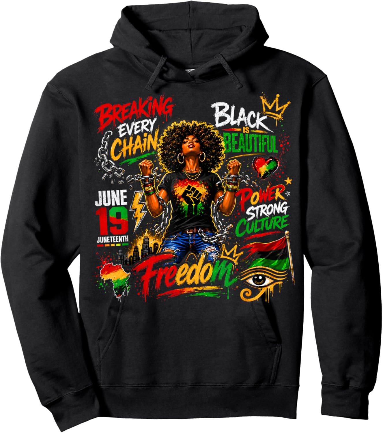 Black Girl Magic Juneteenth Freedom Women Girls Mom Hoodie - Hoodie | Black