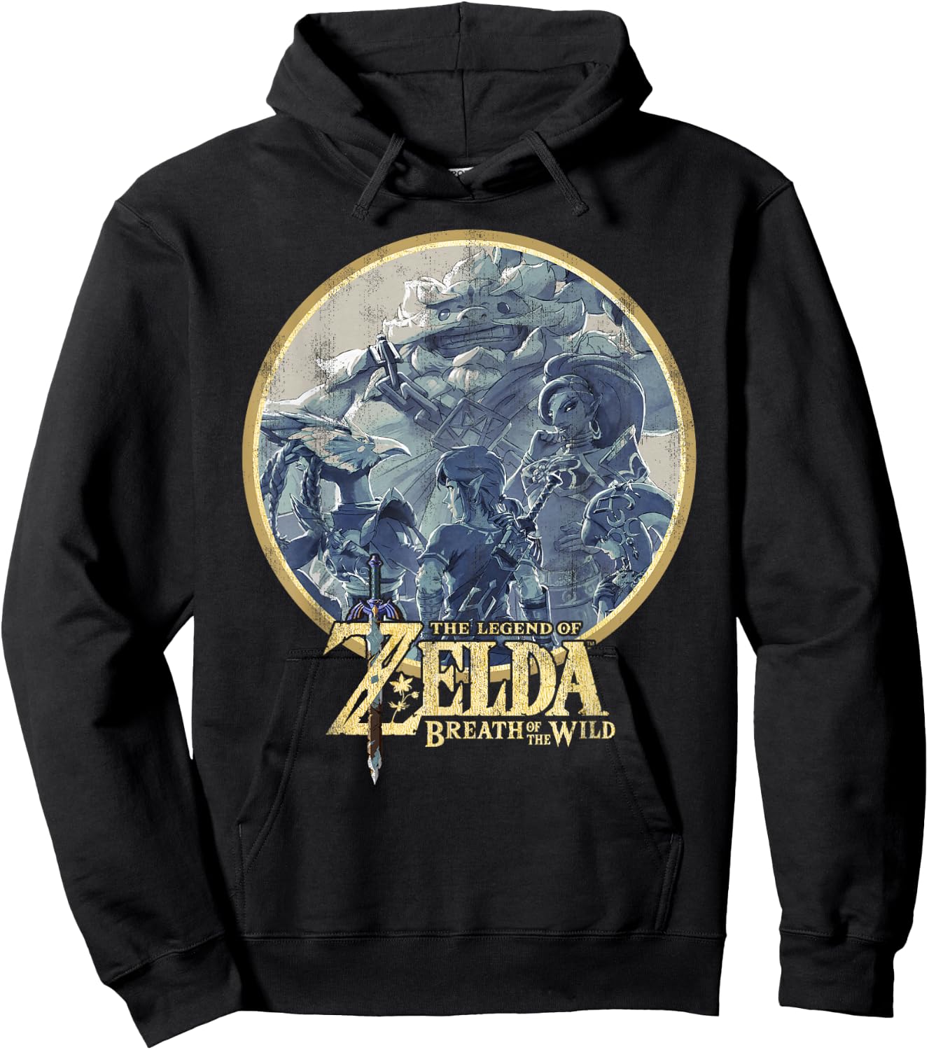 Nintendo Zelda Breath Of The Wild Rock Badge Graphic Hoodie - Hoodie | Black