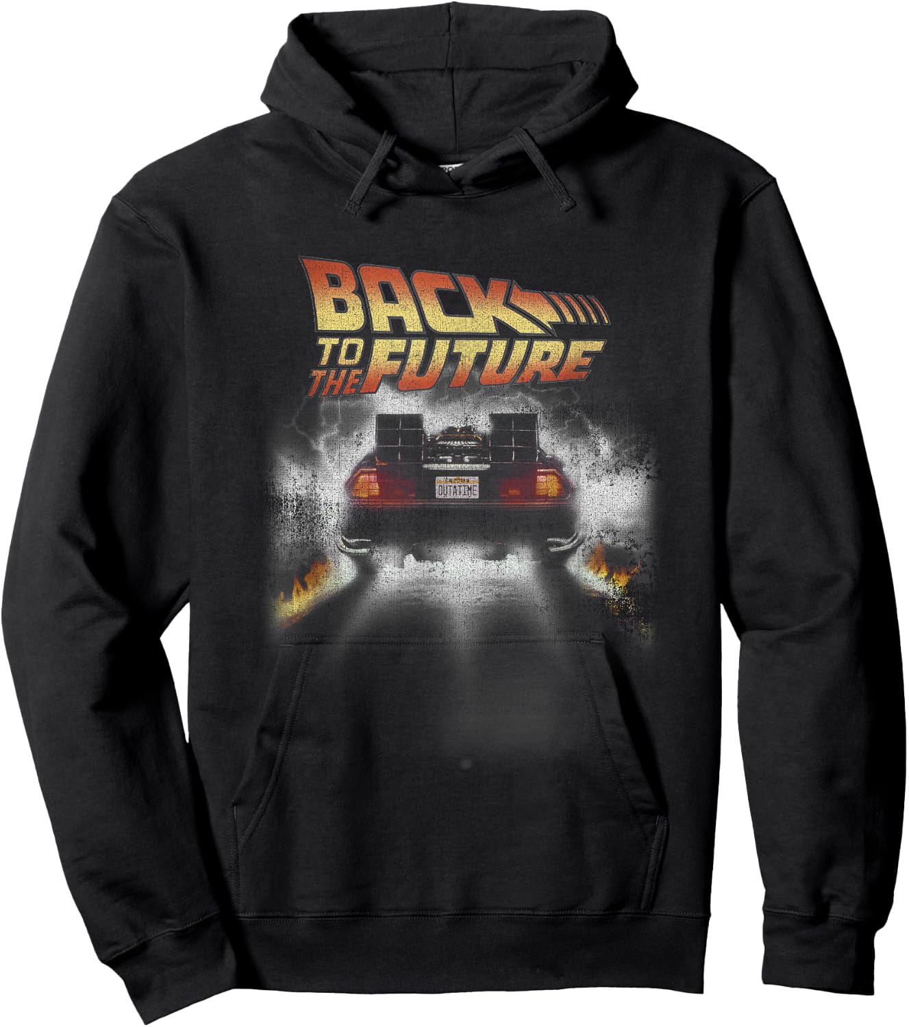 Back to The Future Vintage Delorean Peel Out Graphic Hoodie - Hoodie | Black