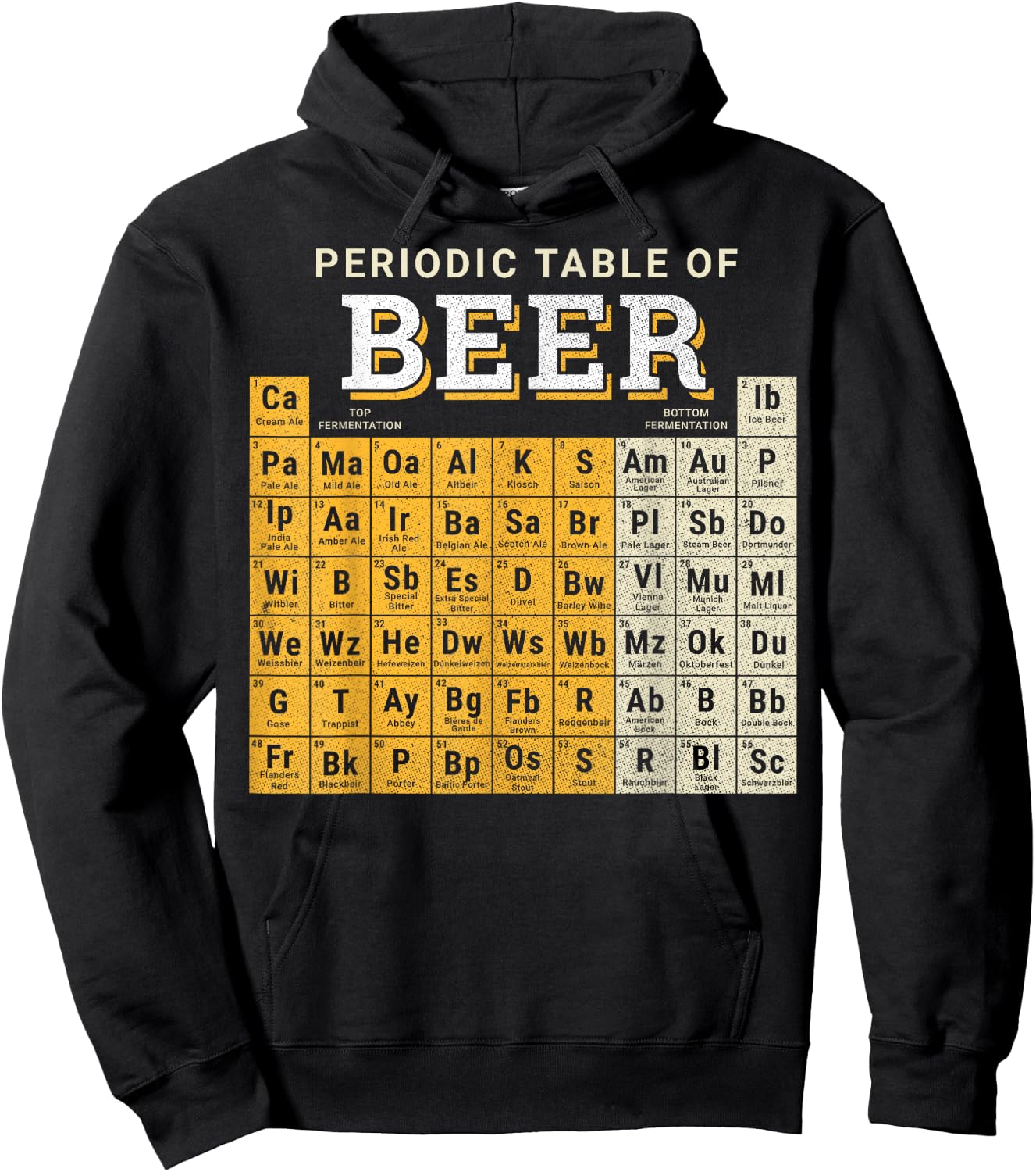 Periodic Table Of Beer Sketch Hoodie - Hoodie | Black