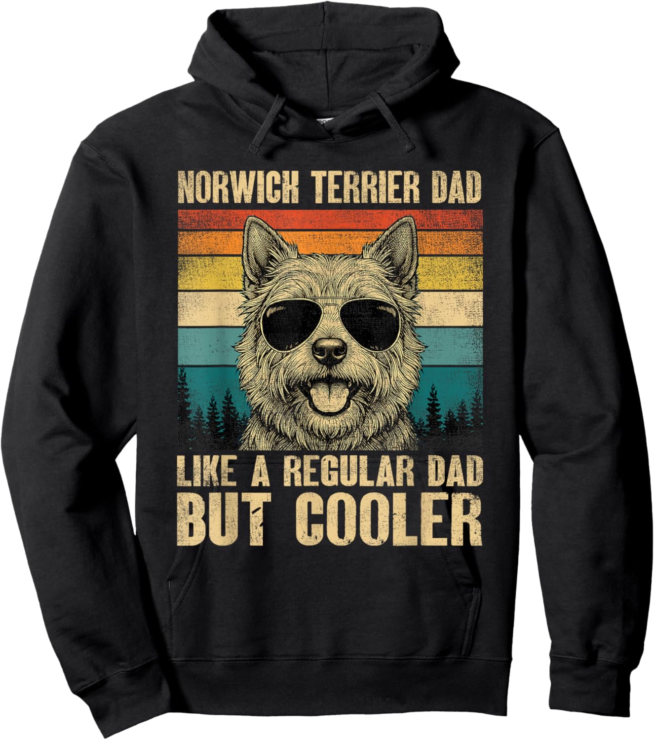 Norwich Terrier Dad Like A Regular Daddy But Cooler Vintage Hoodie - Hoodie | Black