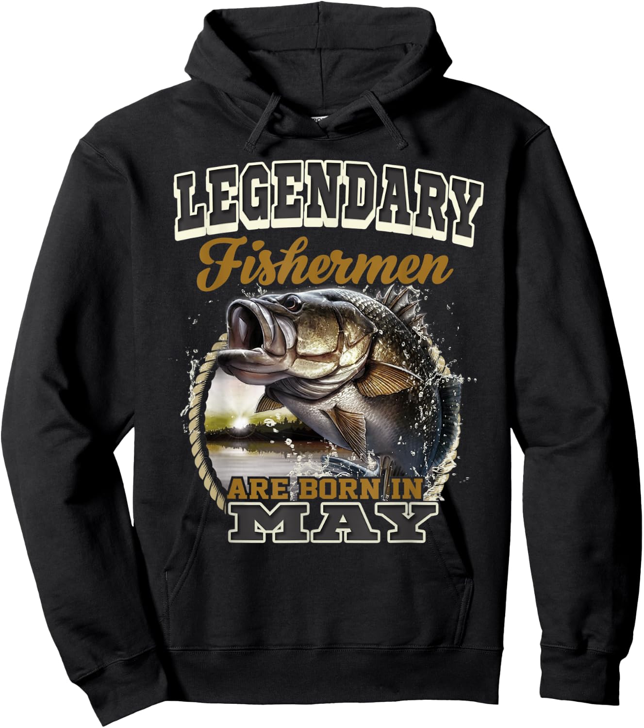 Legendary Fishermen Are Born In May Birthday Fisherman Gift Hoodie - Hoodie | Black