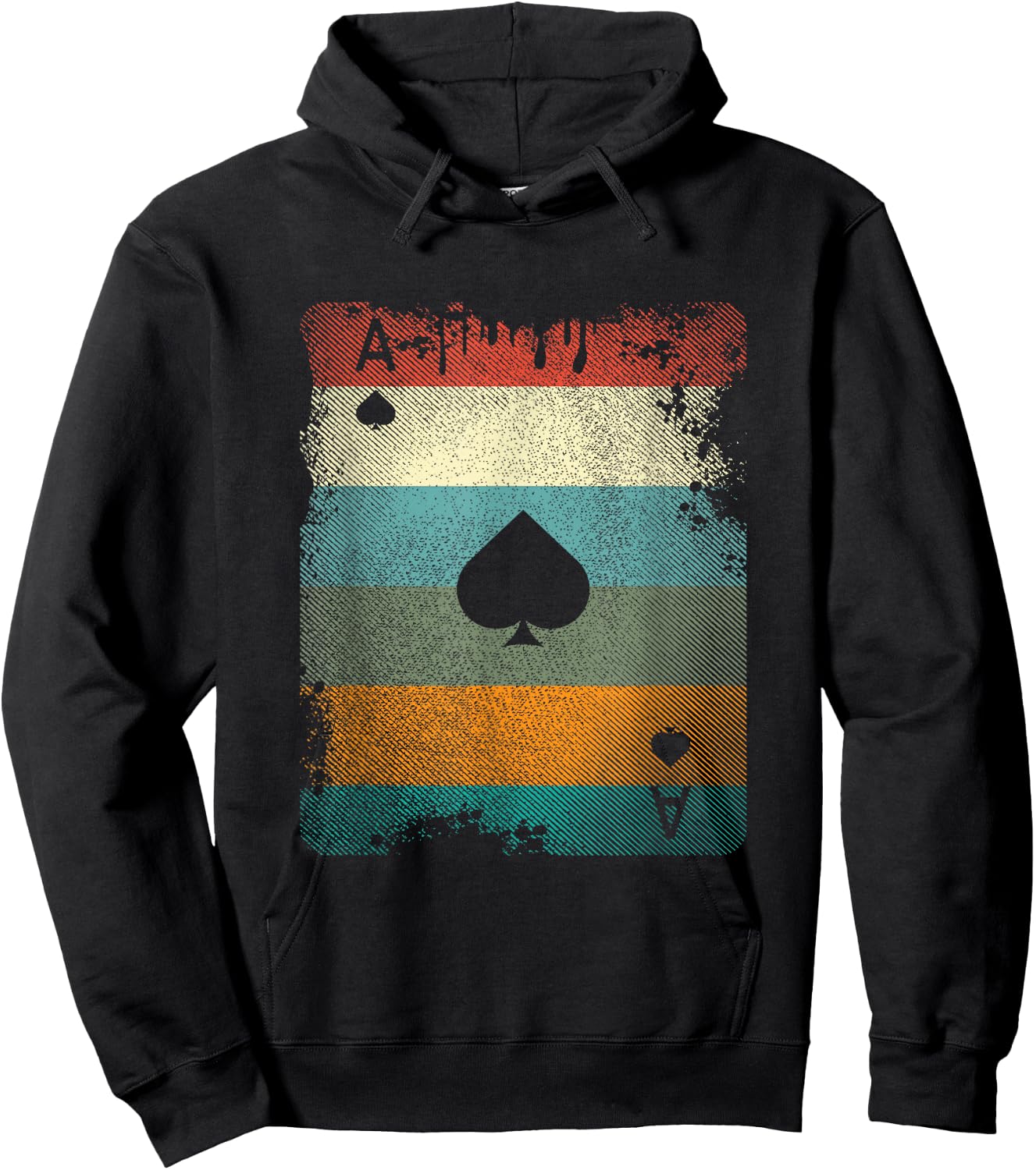 Vintage Poker Ace of Spades Retro Cards Gift Hoodie - Hoodie | Black