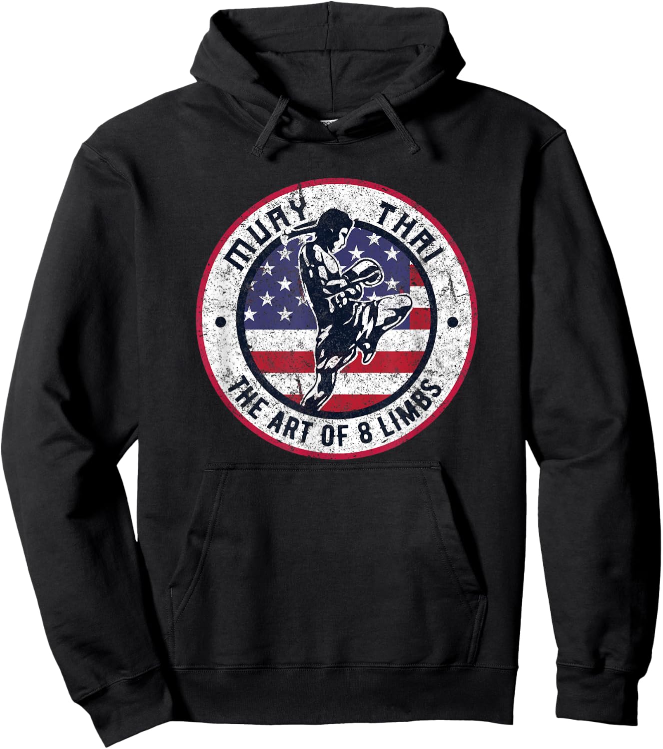 Vintage Muay Thai Karate | Boxing Mixed Martial Arts Hoodie - Hoodie | Black