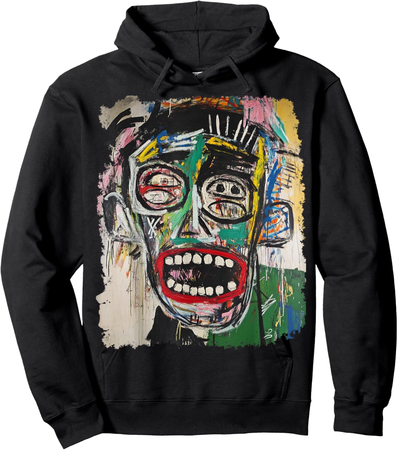 Abstract Face Art Painting Hoodie - Hoodie | Black