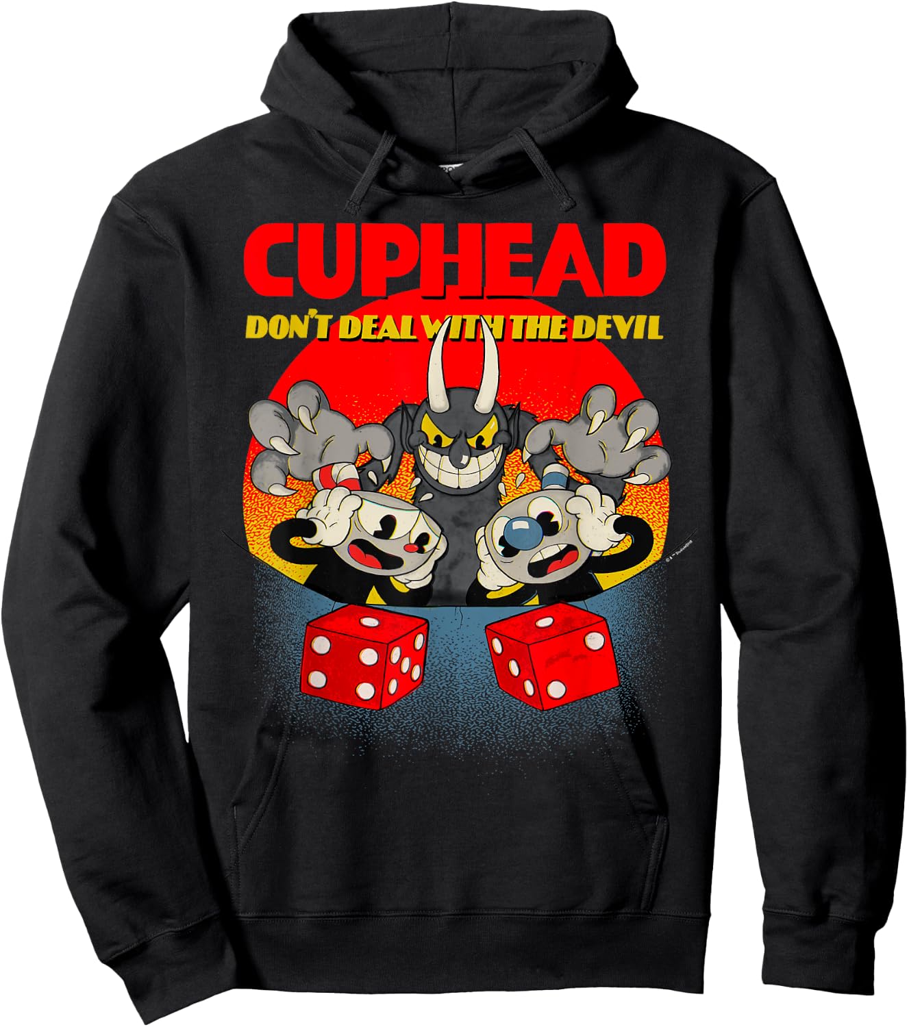 Cuphead And Mugman Devil's Dice Video Game Hoodie - Hoodie | Black
