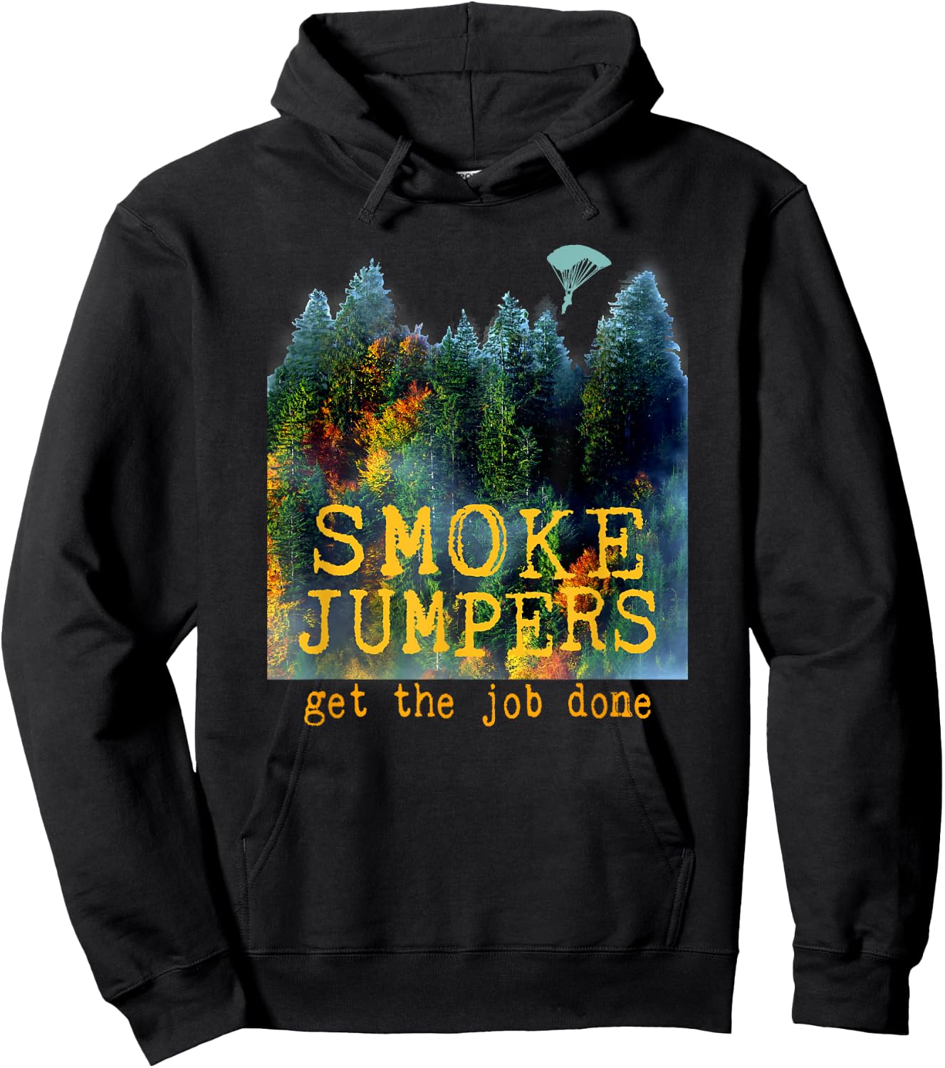 Wildland Firefighter Smokejumpers Thin Red Line Forest Fire Hoodie - Hoodie | Black