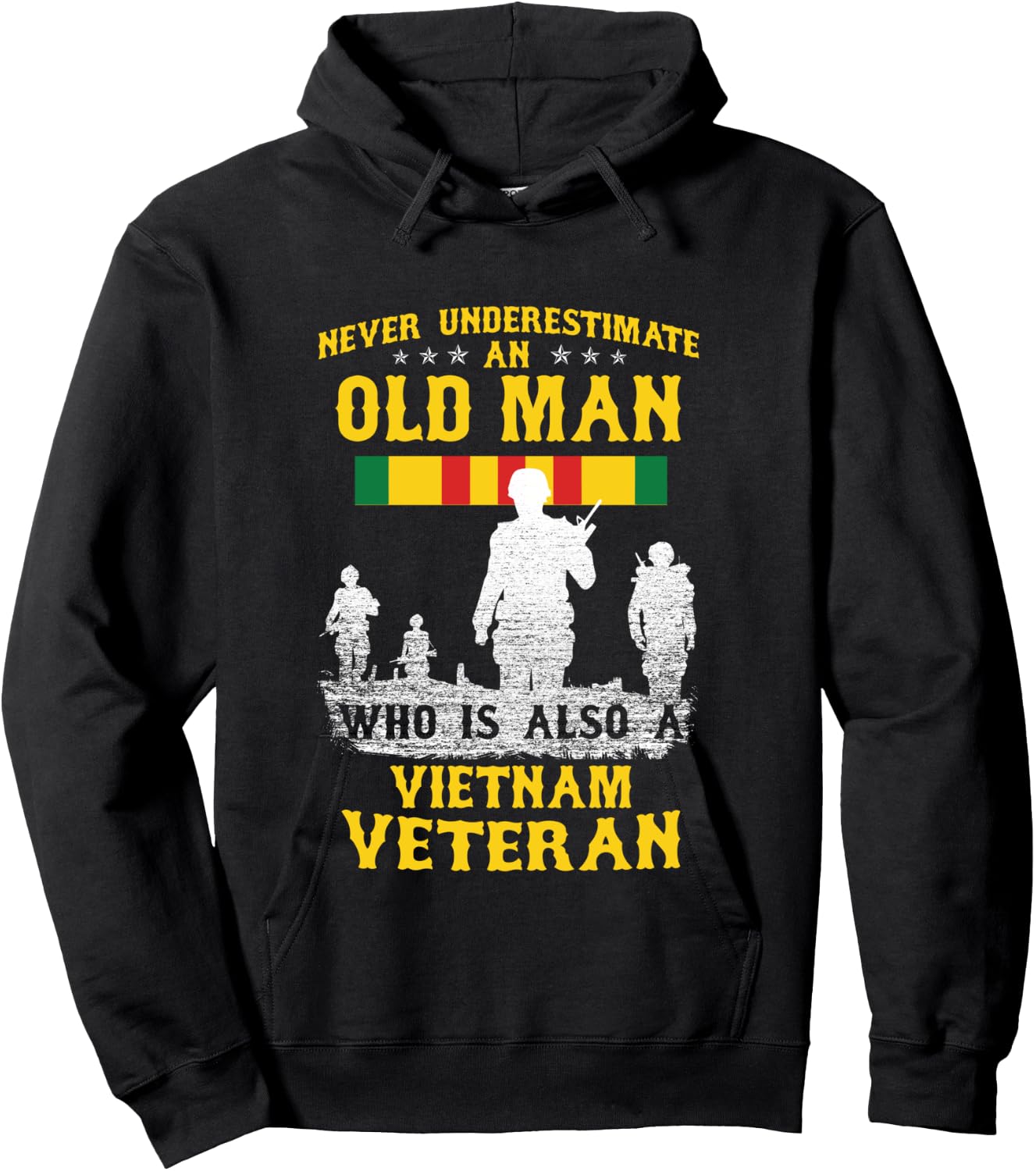 Never Underestimate an OLD MAN Vietnam Veteran - Gift Hoodie - Hoodie | Black