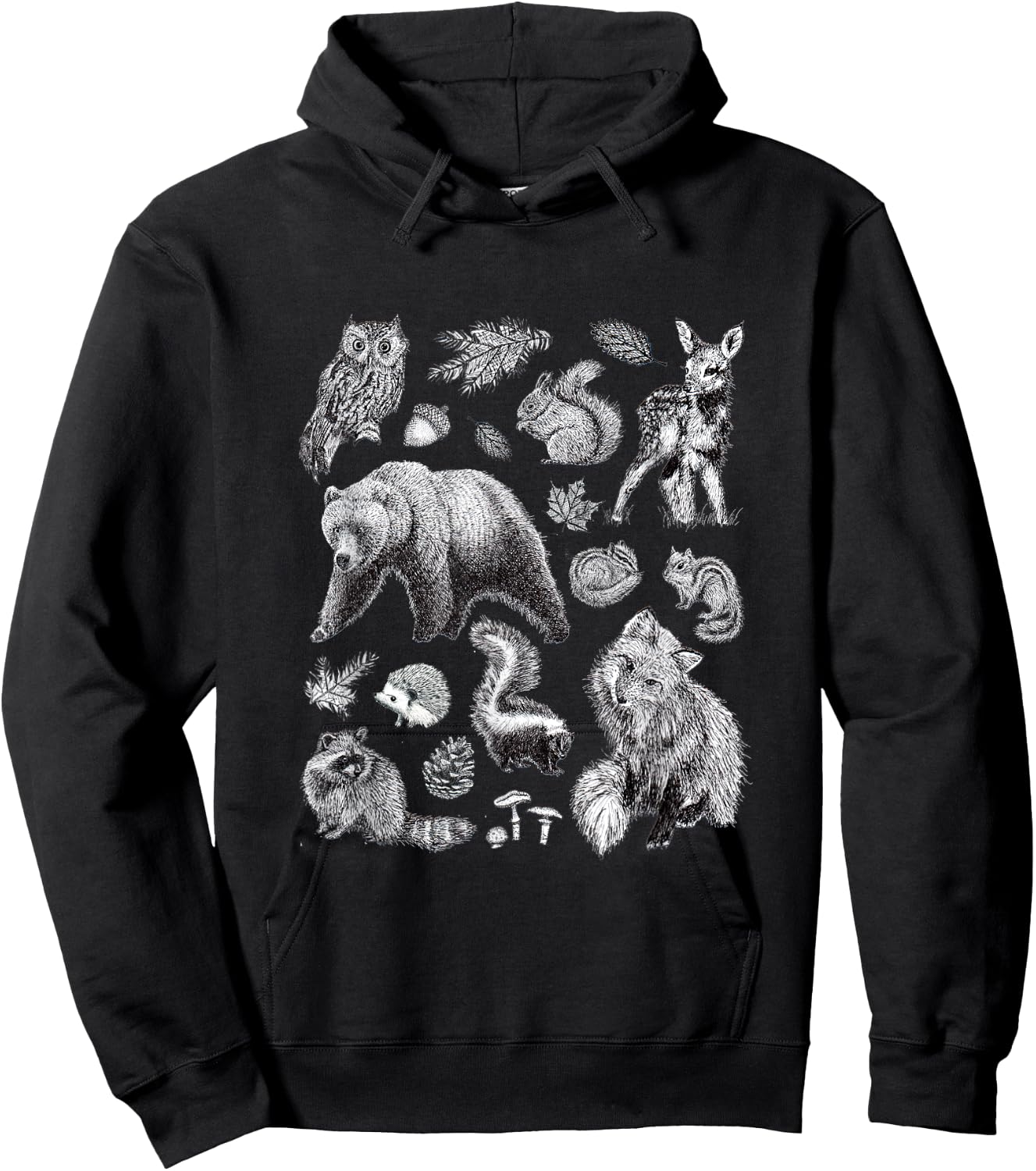 Woodland Animals Forest Men's Women's Kid's Hoodie - Hoodie | Black