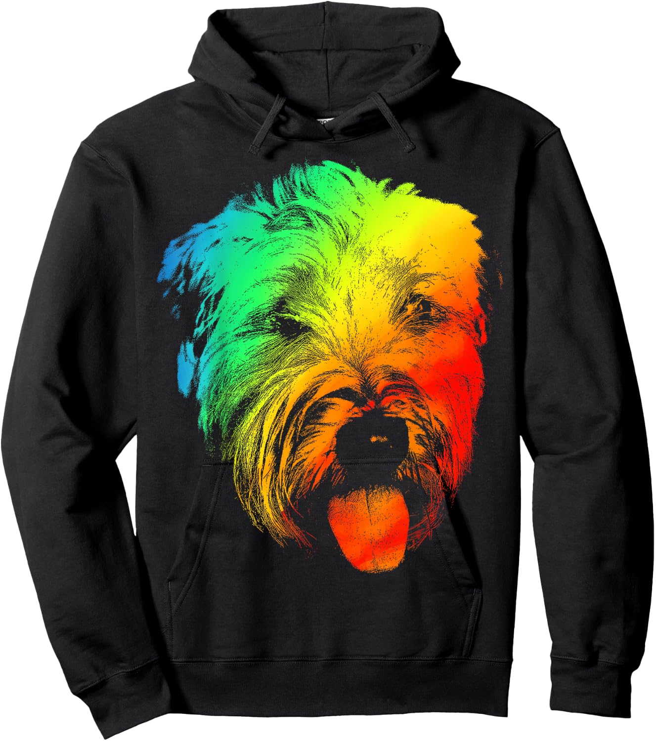 SOFT COATED WHEATEN TERRIER Colorful Rainbow Retro Pet Gifts Hoodie - Hoodie | Black