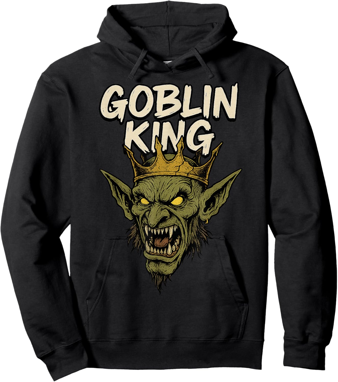 Goblin King Snarling Crown Graffiti Vibe Hoodie - Hoodie | Black