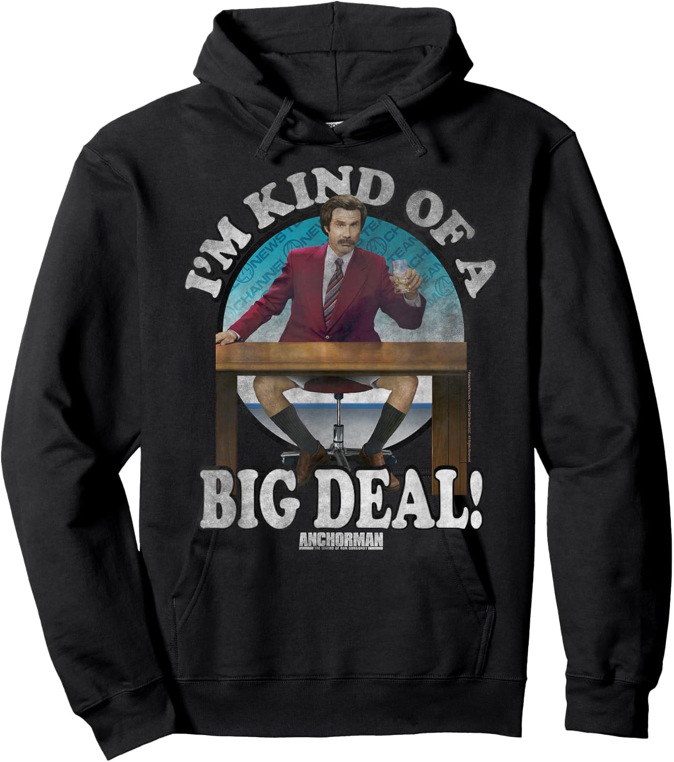 Anchorman Ron Burgundy I'm Kind of A Big Deal Circle Hoodie - Hoodie | Black