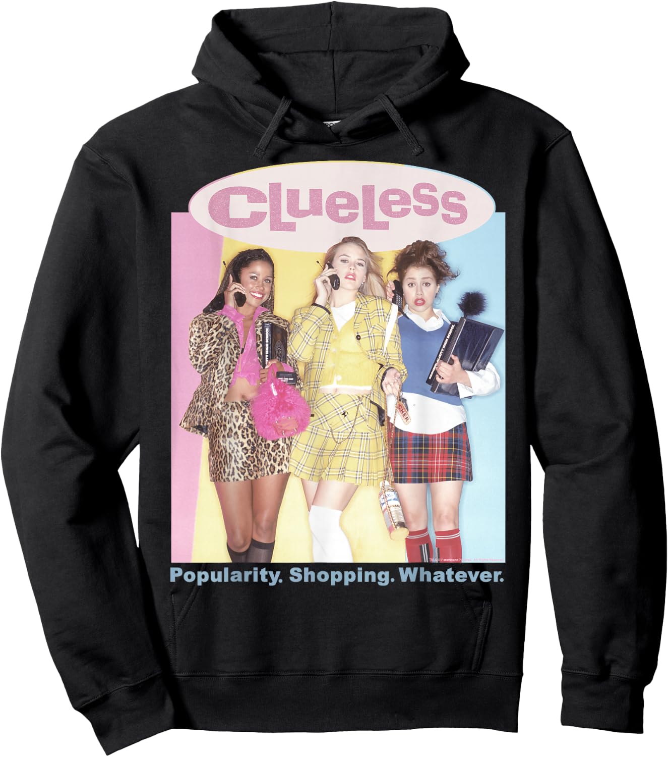 Clueless Cher's Trio Popularity Shopping Graphic Hoodie - Hoodie | Black