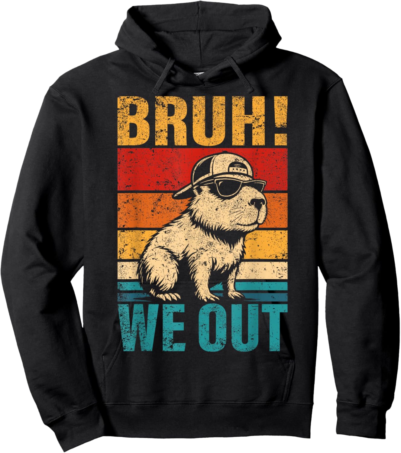 Last Day of School Capybara Bruh We Out Student Squad Hoodie - Hoodie | Black