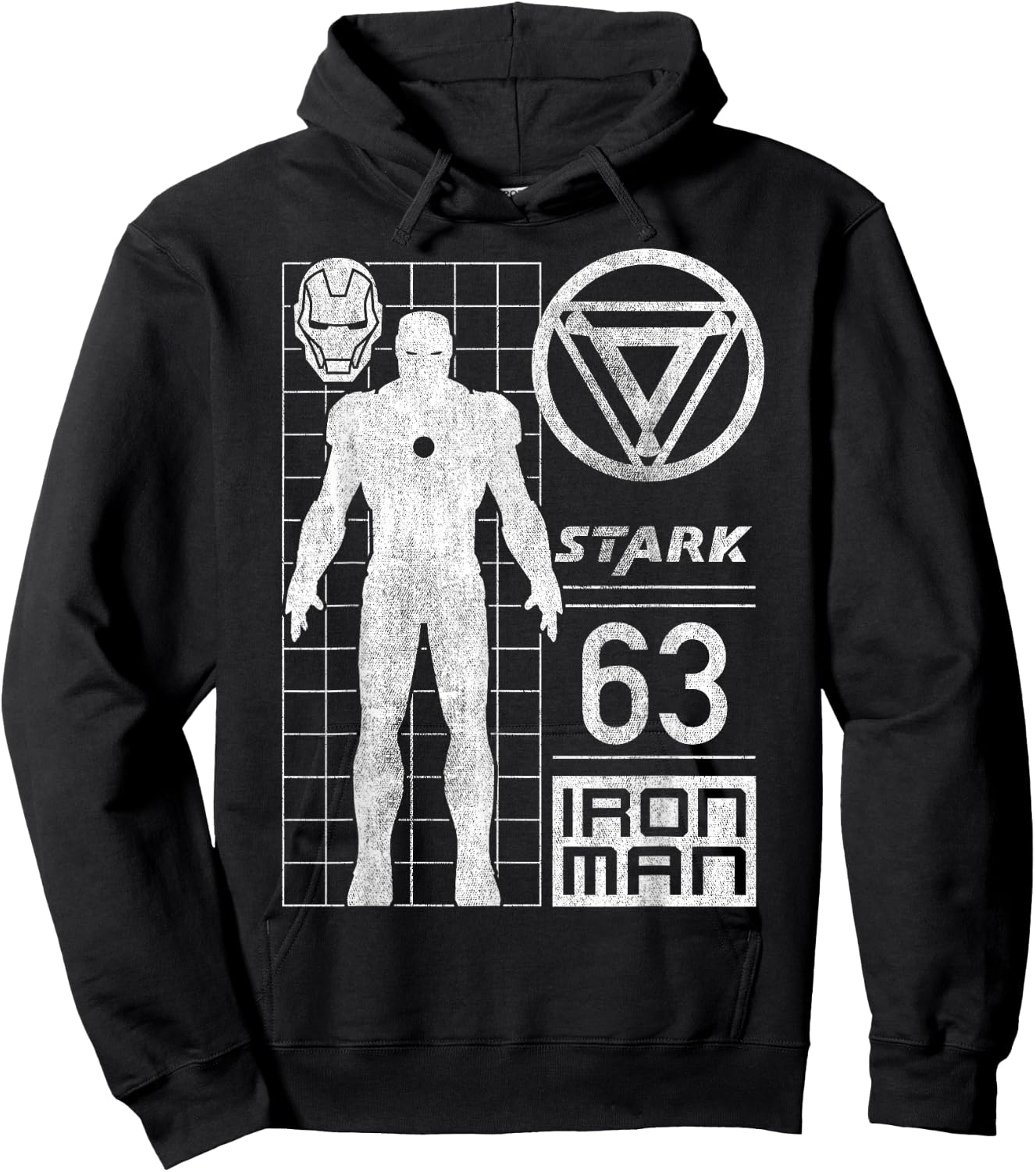 Iron Man Stark Industries 63 Moto Geometric Graphic Hoodie - Hoodie | Black