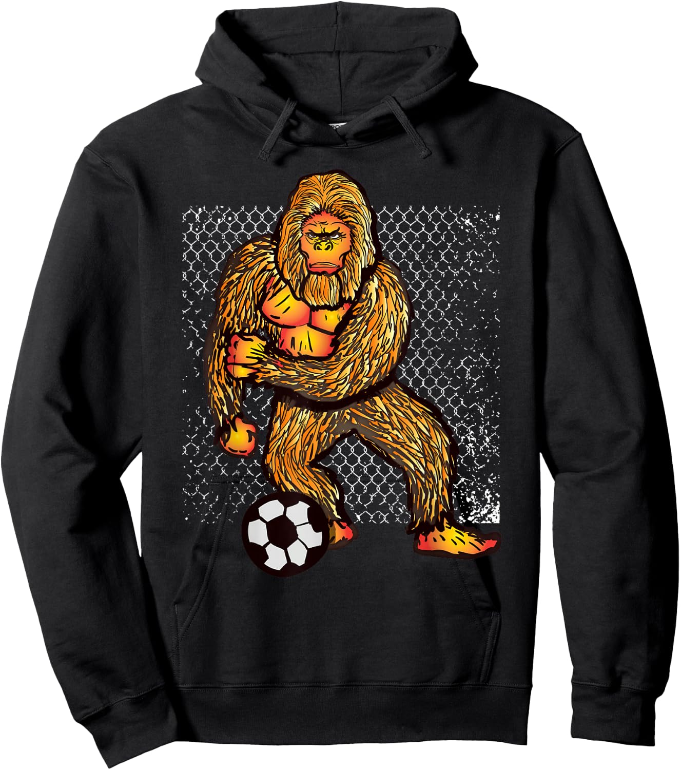 Bigfoot Playing Soccer For Soccer Players Funny Gift Hoodie - Hoodie | Black