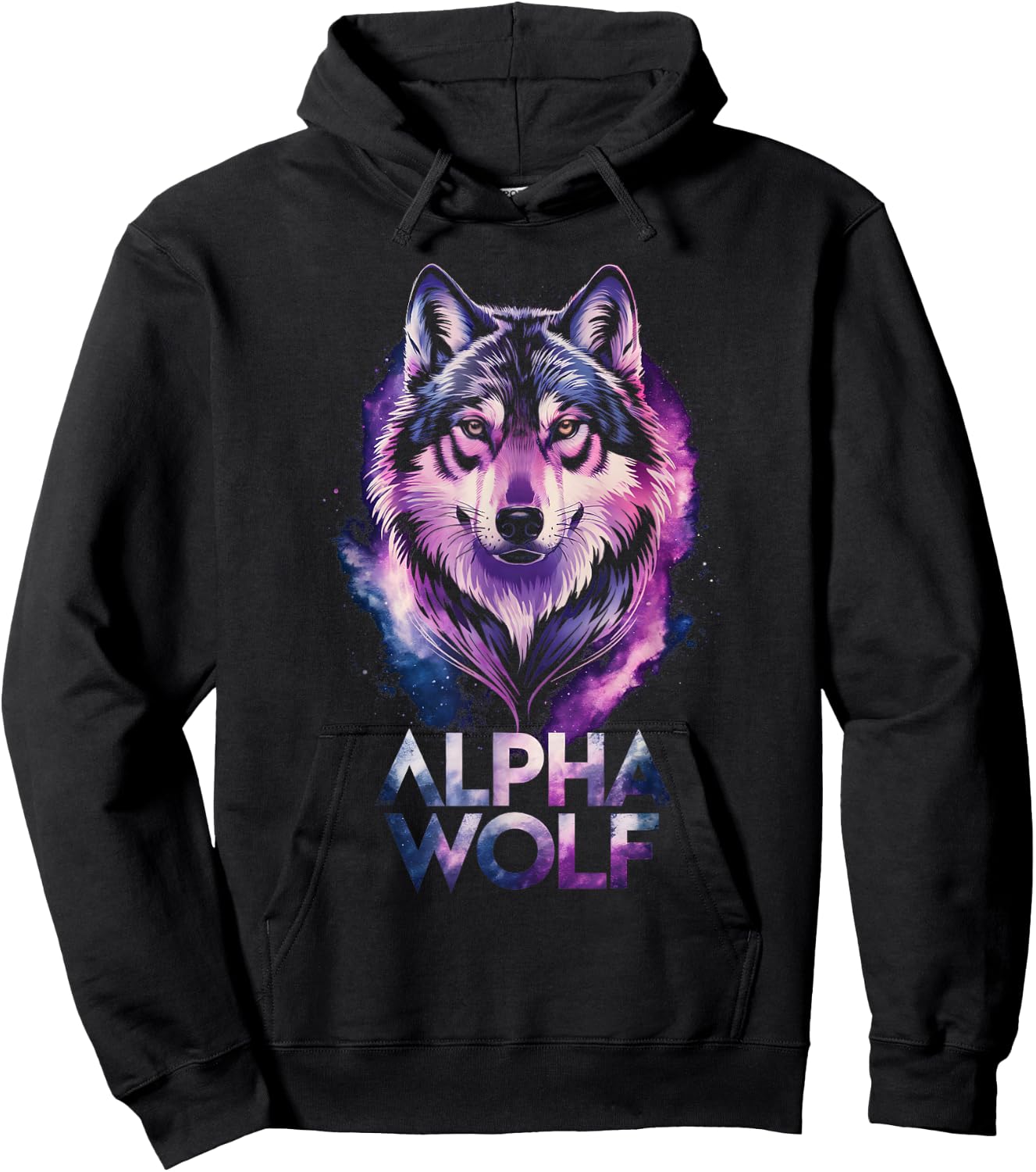 Galaxy Wolf Alpha Wolf Meme Hoodie - Hoodie | Black