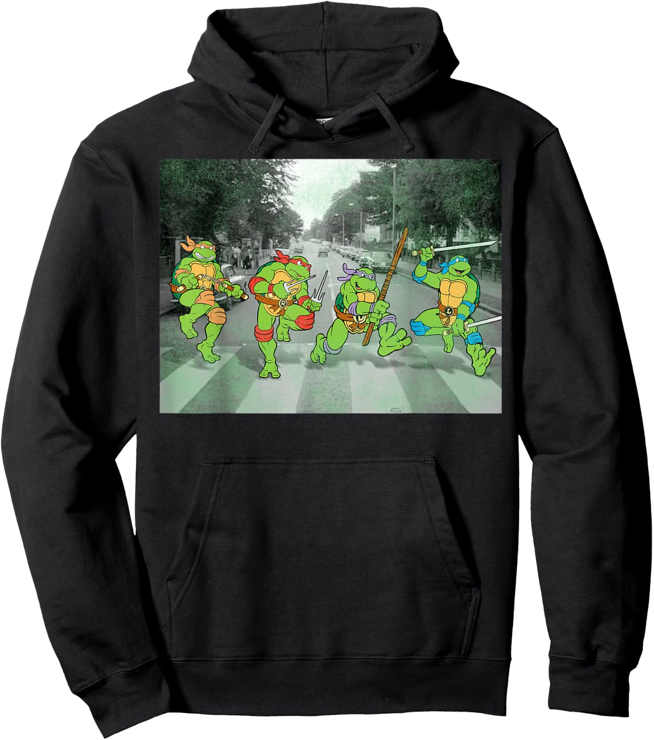 Teenage Mutant Ninja Turtles Road Crossing Parody Hoodie - Hoodie | Black