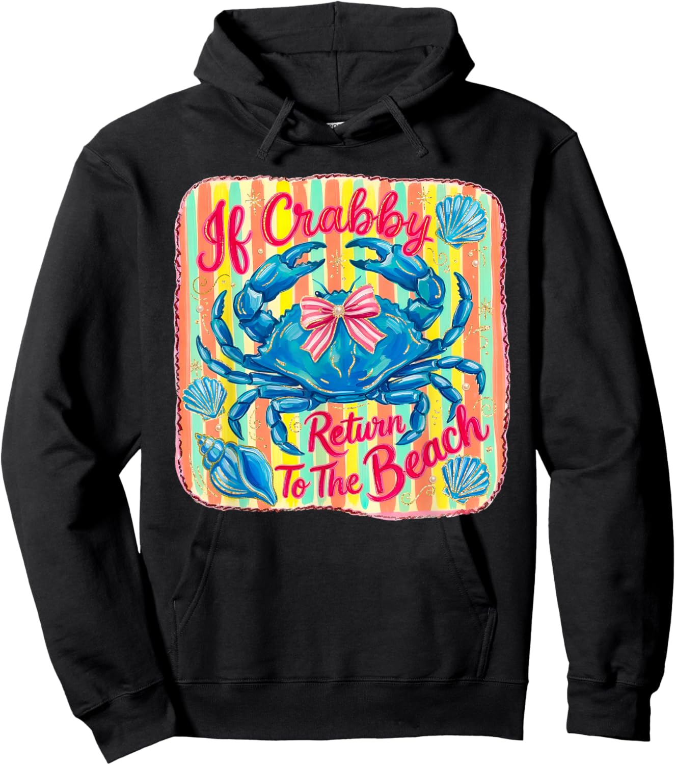 If Crabby Please Return to The Beach Hawaii Summer Vacation Hoodie - Hoodie | Black