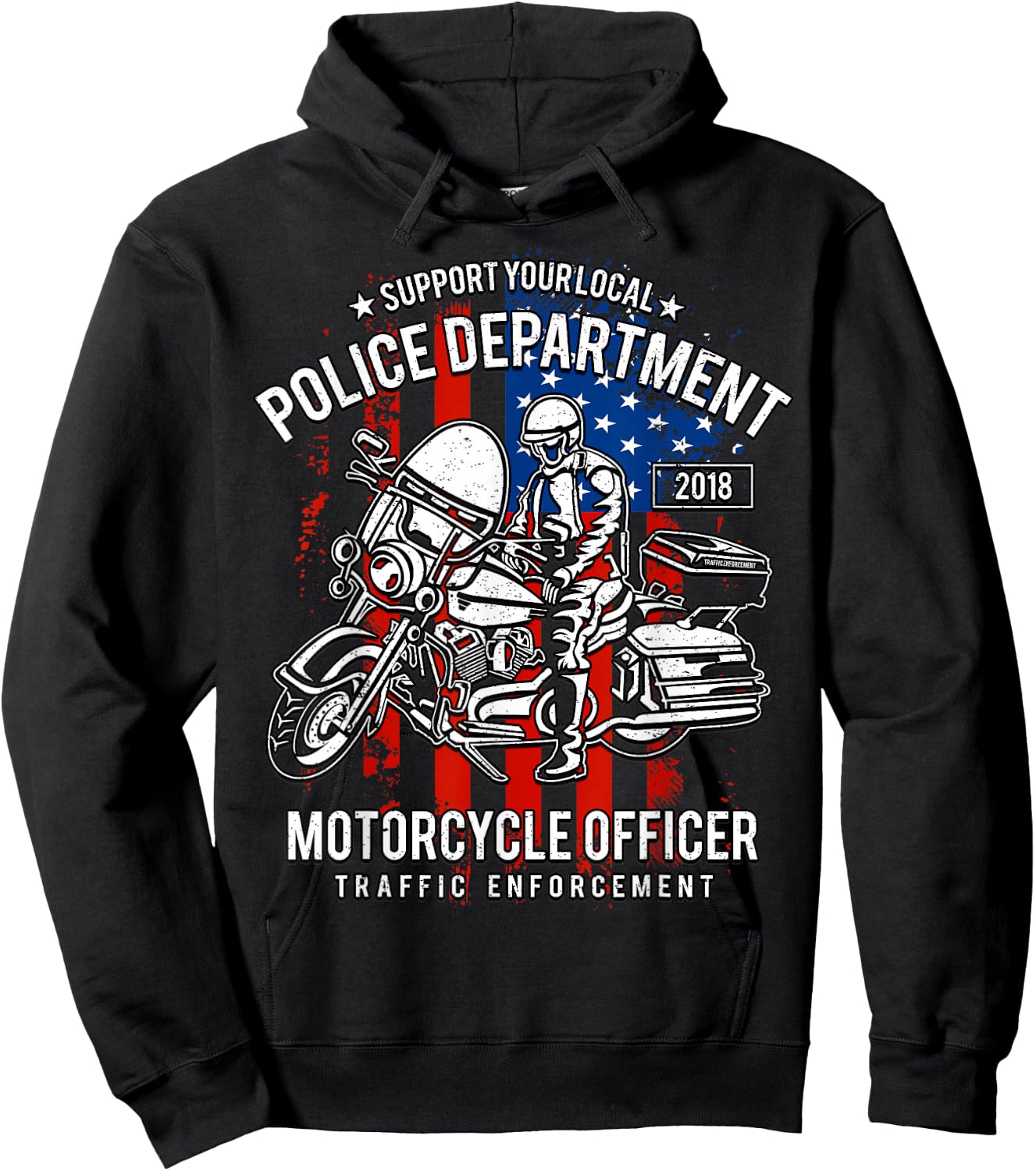 Police Motorcycle Hoodie - Hoodie | Black