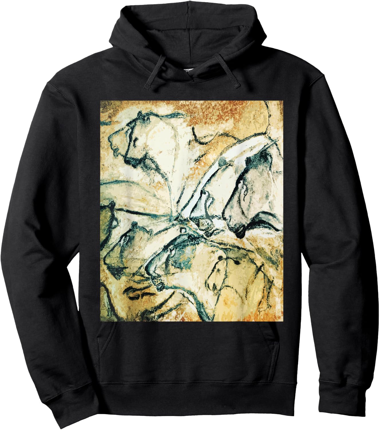 Lions From Chauvet Cave - Rock Art Petroglyph Archaeology Hoodie - Hoodie | Black
