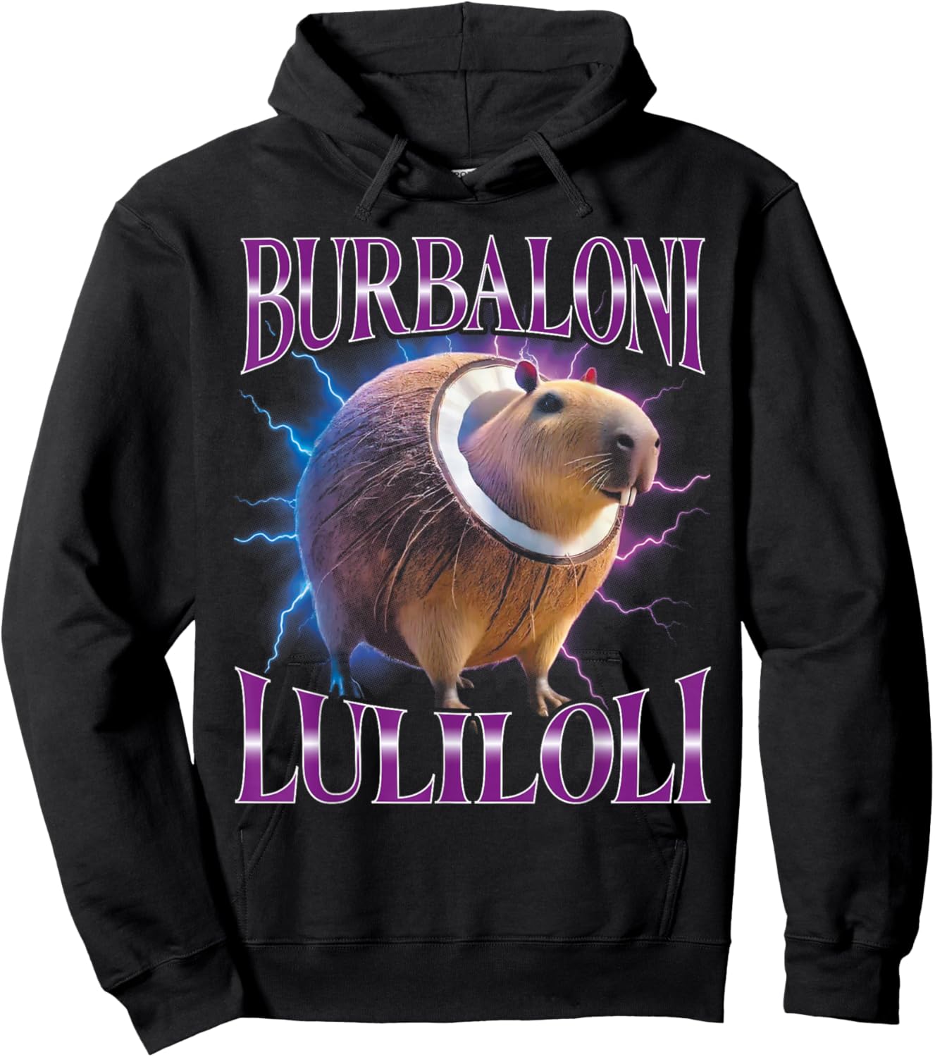 Surreal Italian Brainrot Meme Burbaloni Luliloli Funny Hoodie - Hoodie | Black