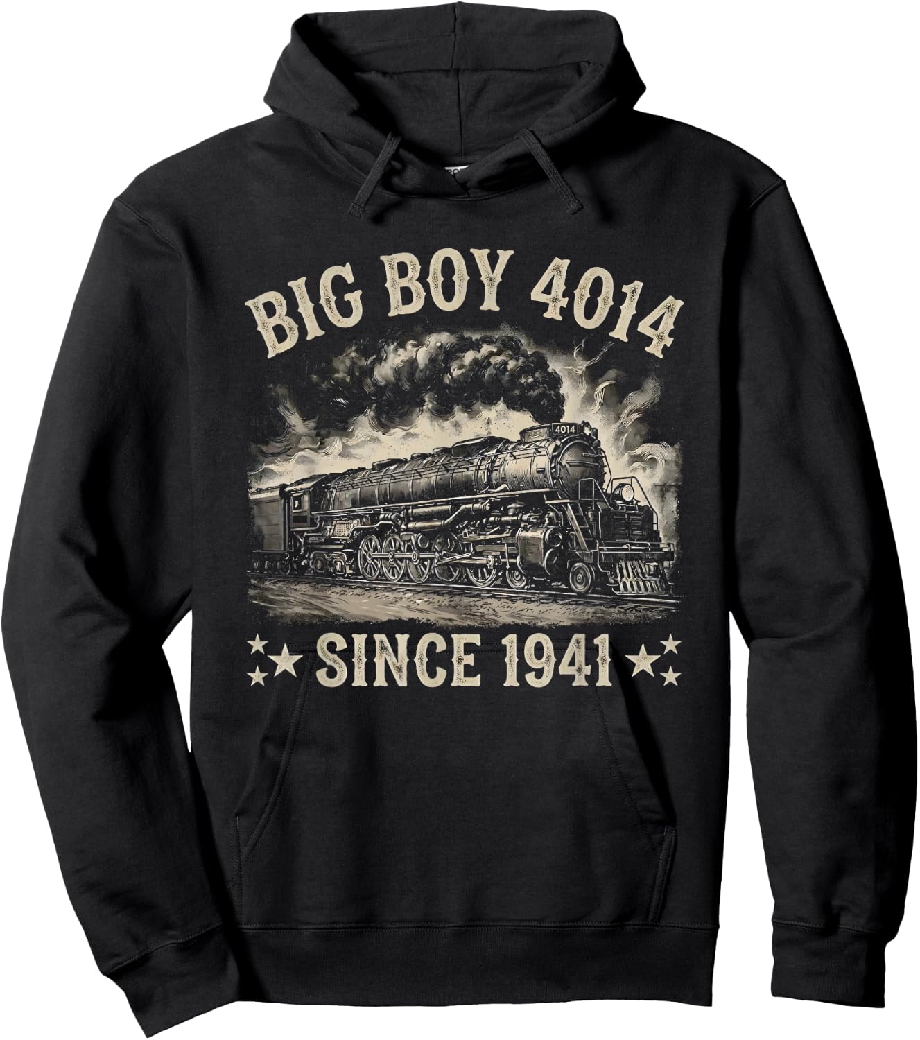 Big Boy 4014 Train Engineer Steam Train Conductor American Hoodie - Hoodie | Black