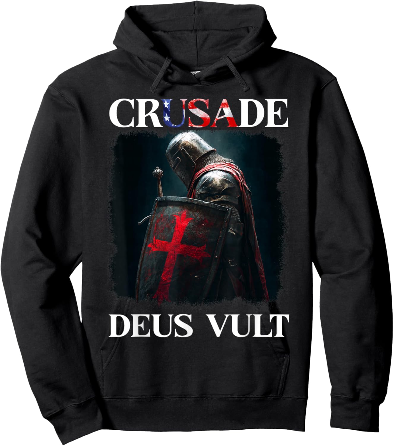 Epic Templar Knight Deus Vult Hoodie - Hoodie | Black