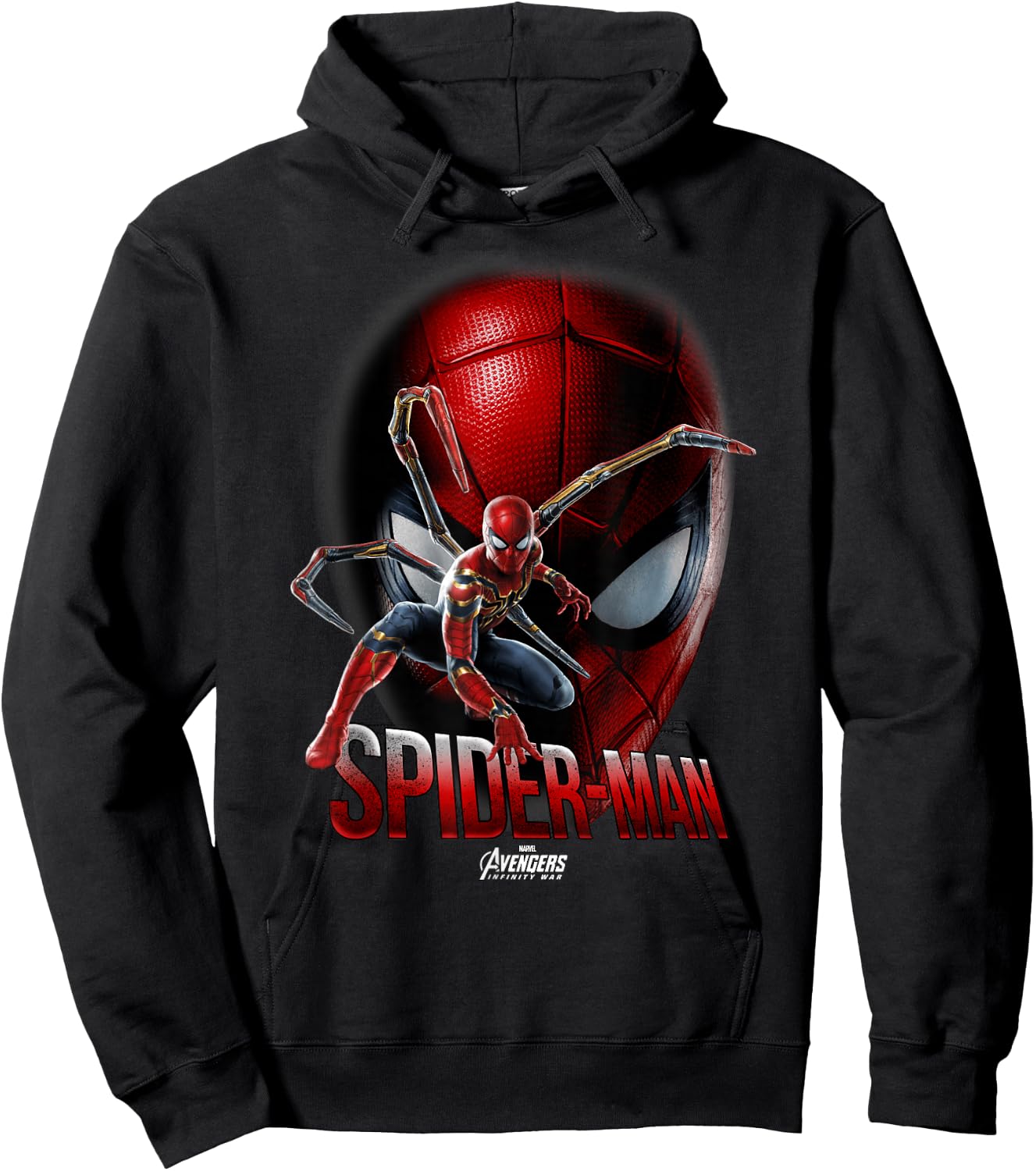 Marvel Infinity War Spider-Man Game Face Graphic Hoodie - Hoodie | Black
