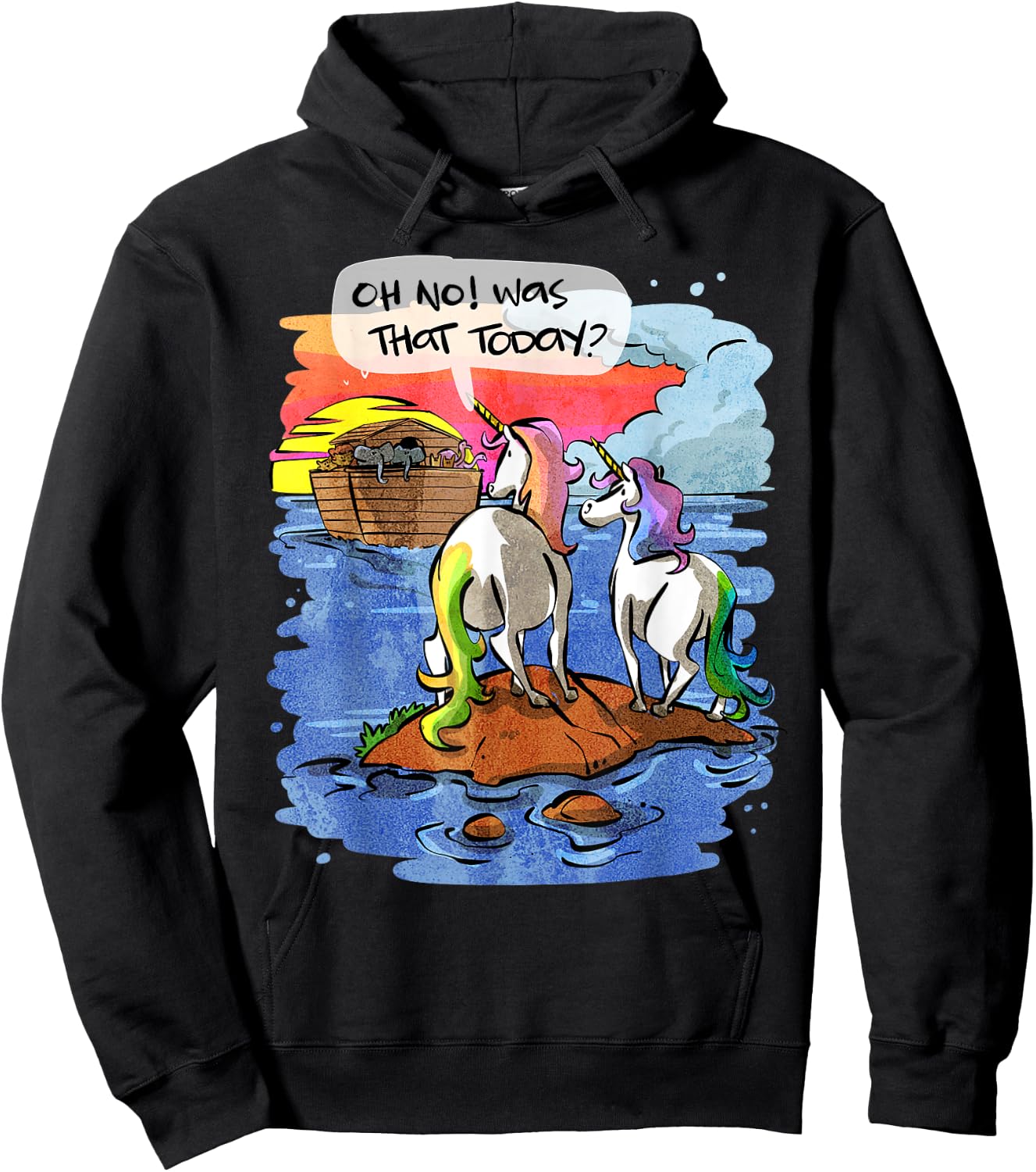 Noah Guy Unicorn Noahs Ark Gift Girls And Adults Hoodie - Hoodie | Black