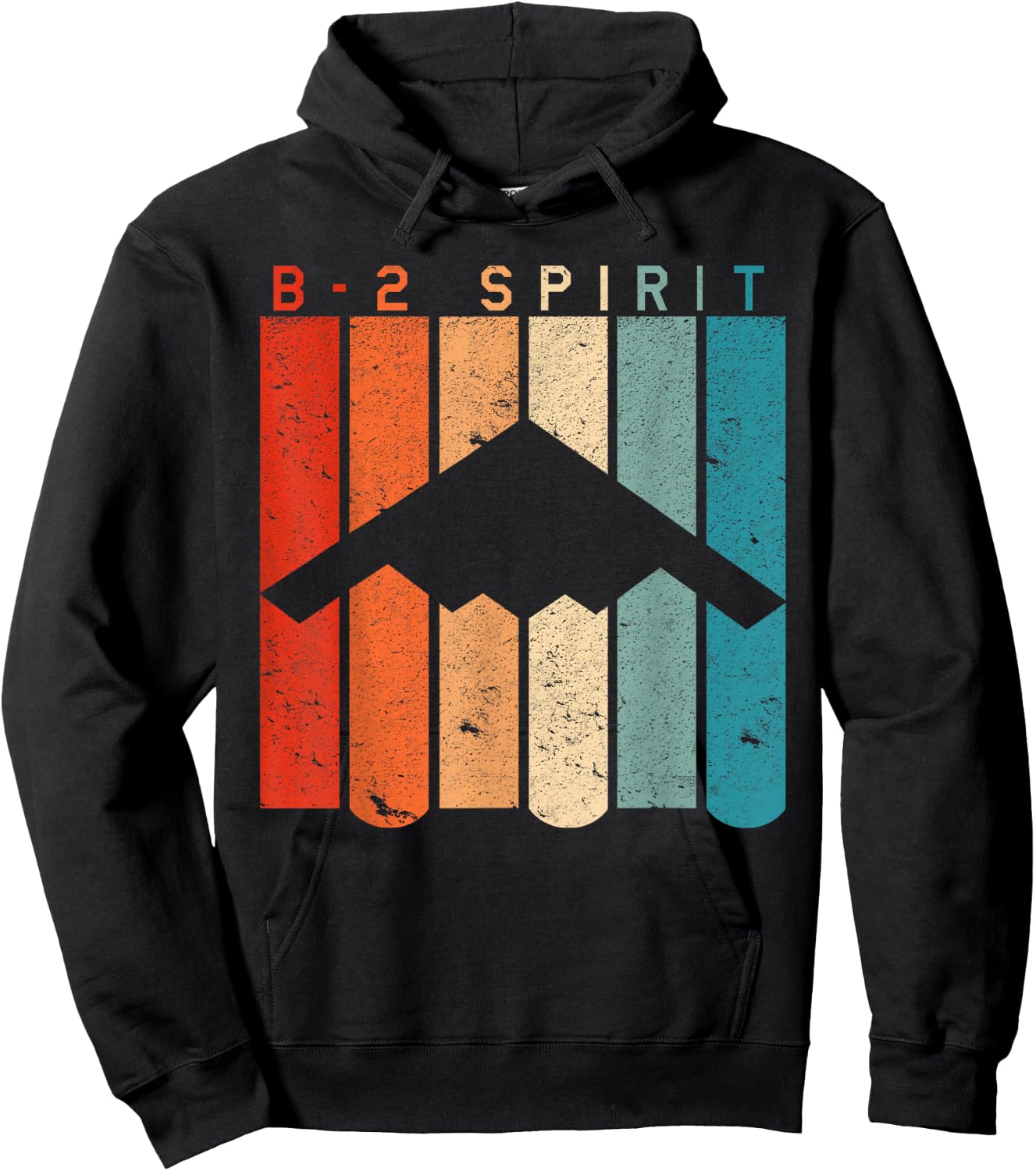 B-2 Spirit Bomber Aircraft Retro Vintage Style Hoodie - Hoodie | Black