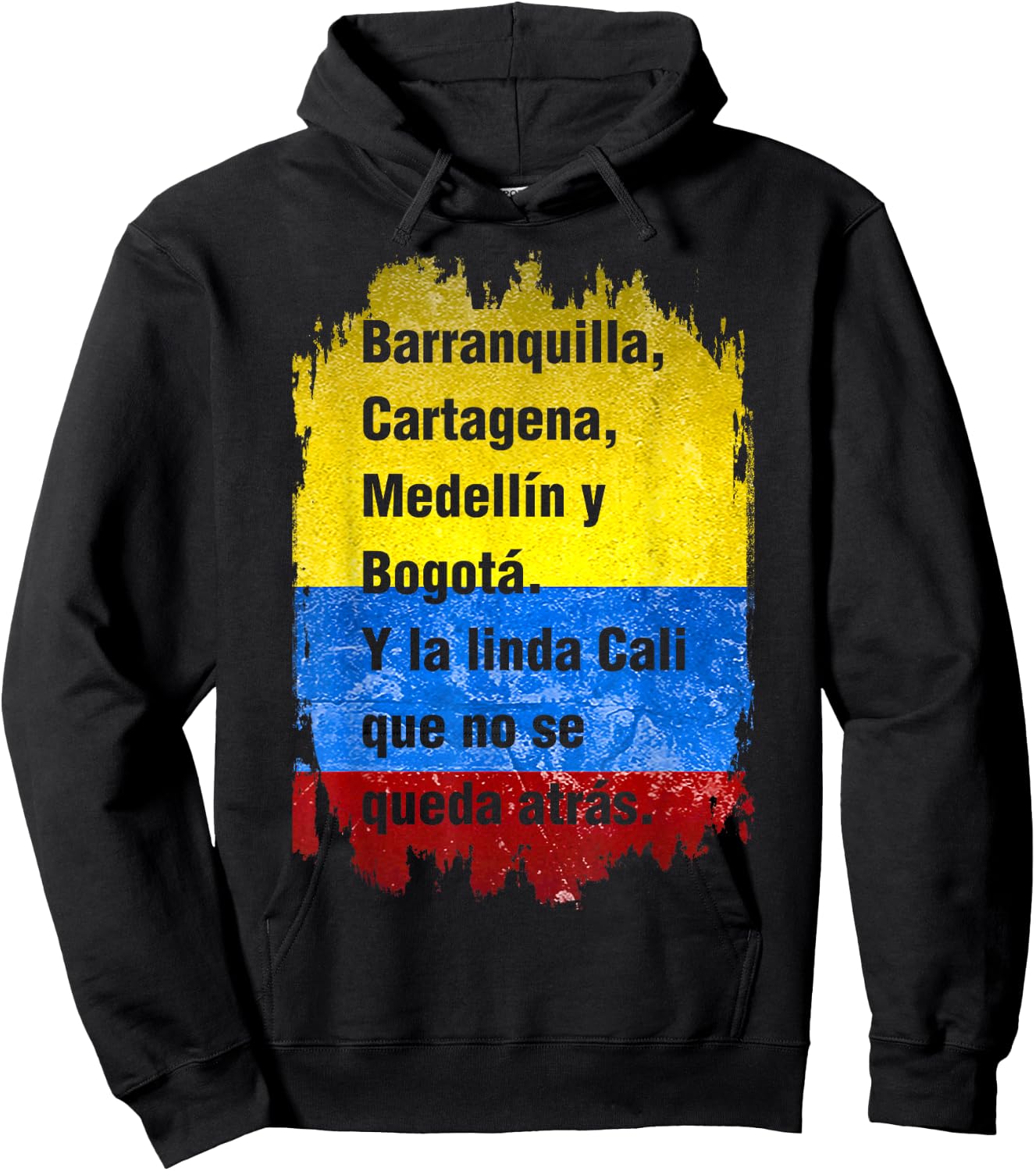 Barranquilla Cartagena Medellin y Bogota Cali Colombian Flag Hoodie - Hoodie | Black