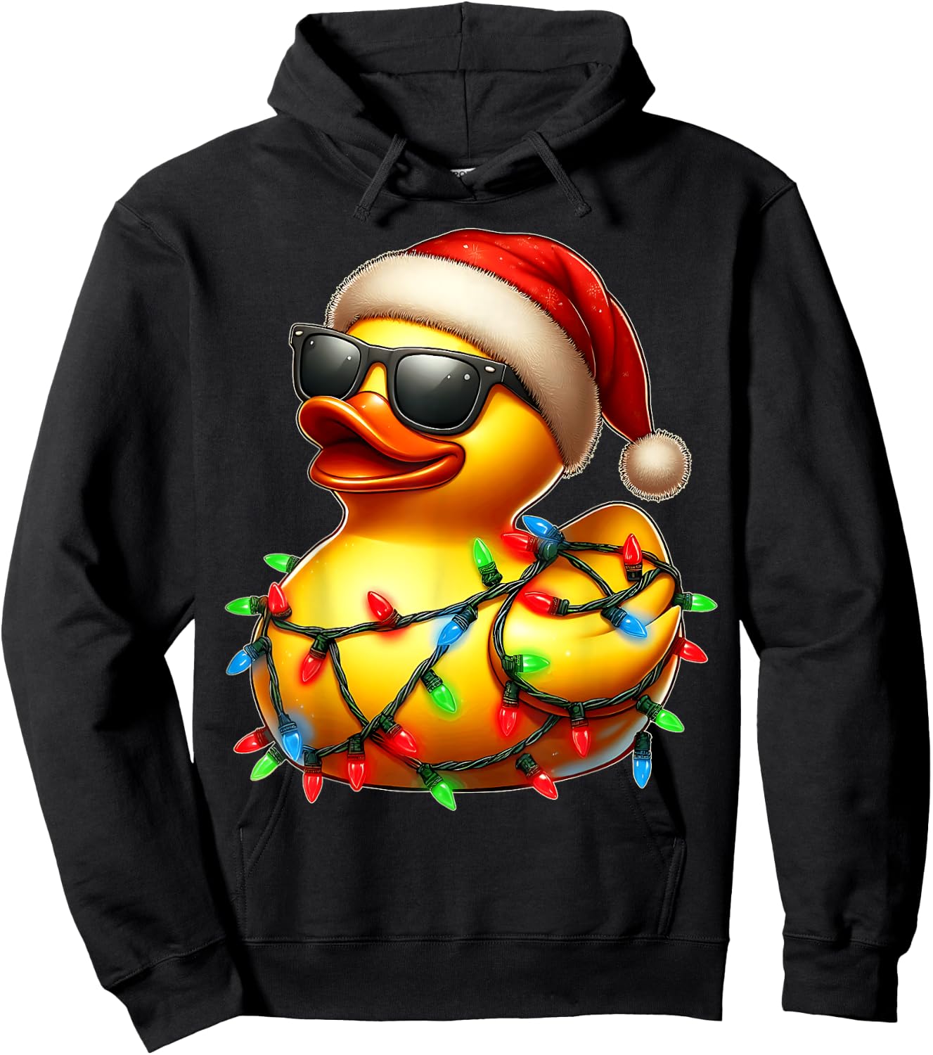 Rubber Duck Sunglasses Cute Christmas Xmas Hoodie - Hoodie | Black