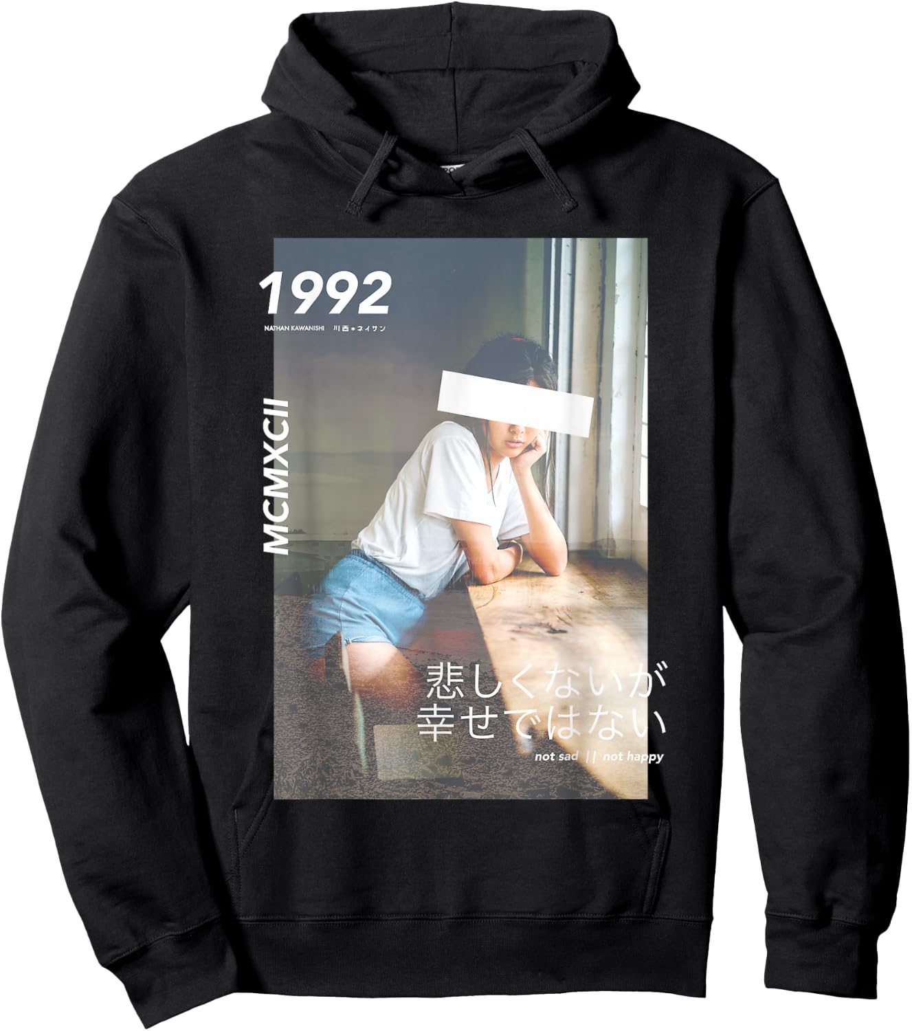 Aesthetic Japanese Vintage Streetwear Fashion Graphic Hoodie - Hoodie | Black