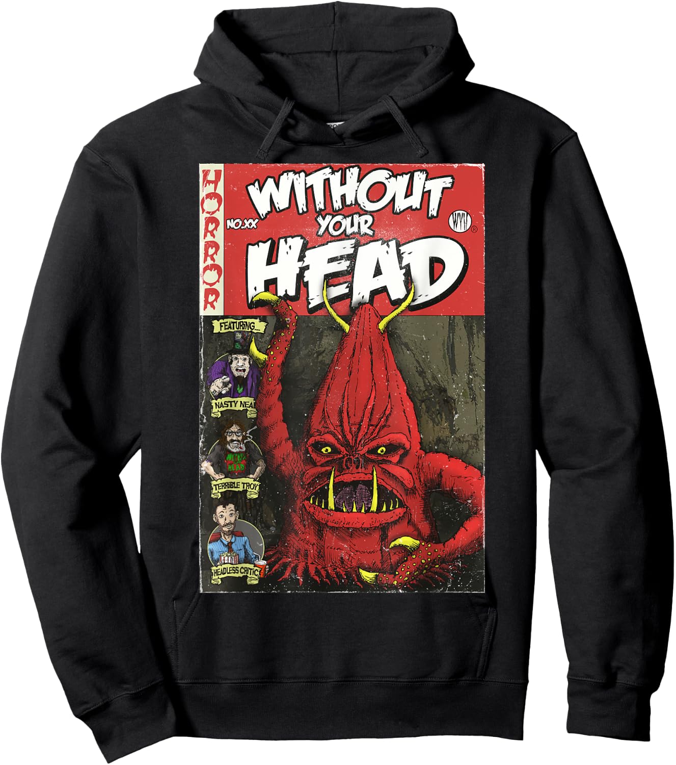 Vintage Comic Book B-Movie Monster Hoodie - Hoodie | Black