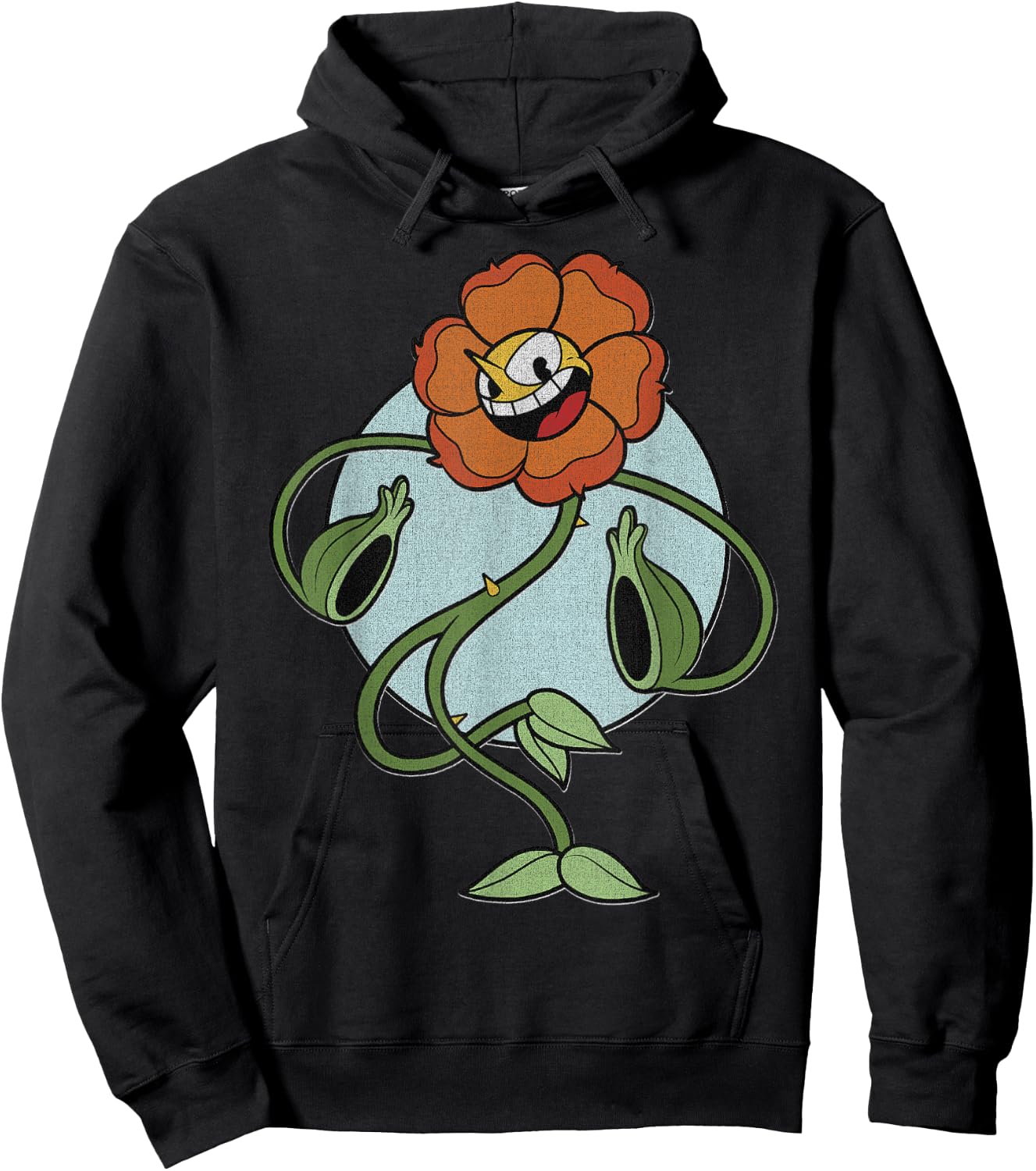 Cuphead Cagney Flower Pose Hoodie - Hoodie | Black