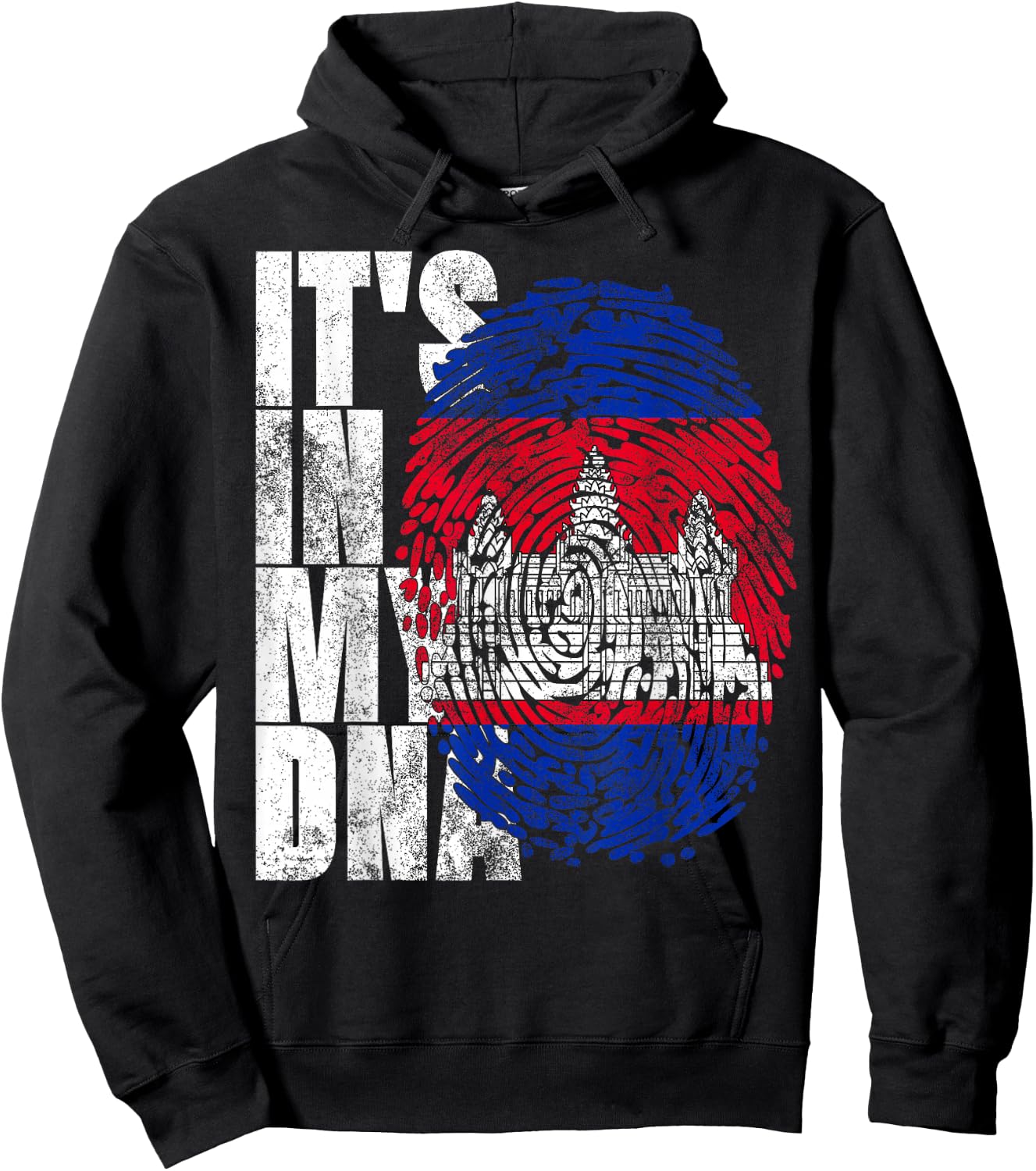 It's in My DNA Cambodian Gifts Khmer Kampuchea Cambodia Flag Hoodie - Hoodie | Black