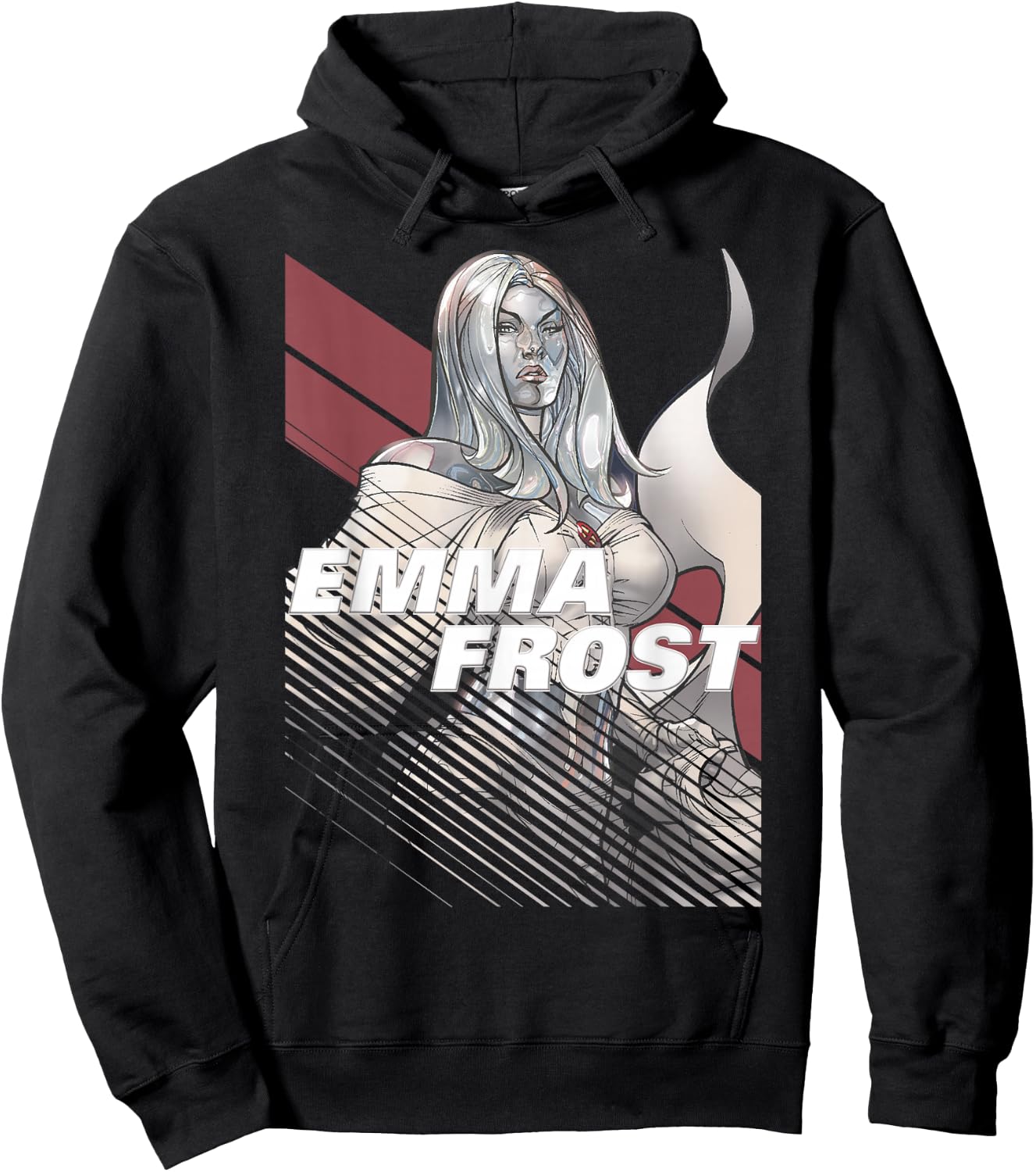Marvel X-Men Emma Frost Moto-Stripe Fadeout Graphic Hoodie - Hoodie | Black