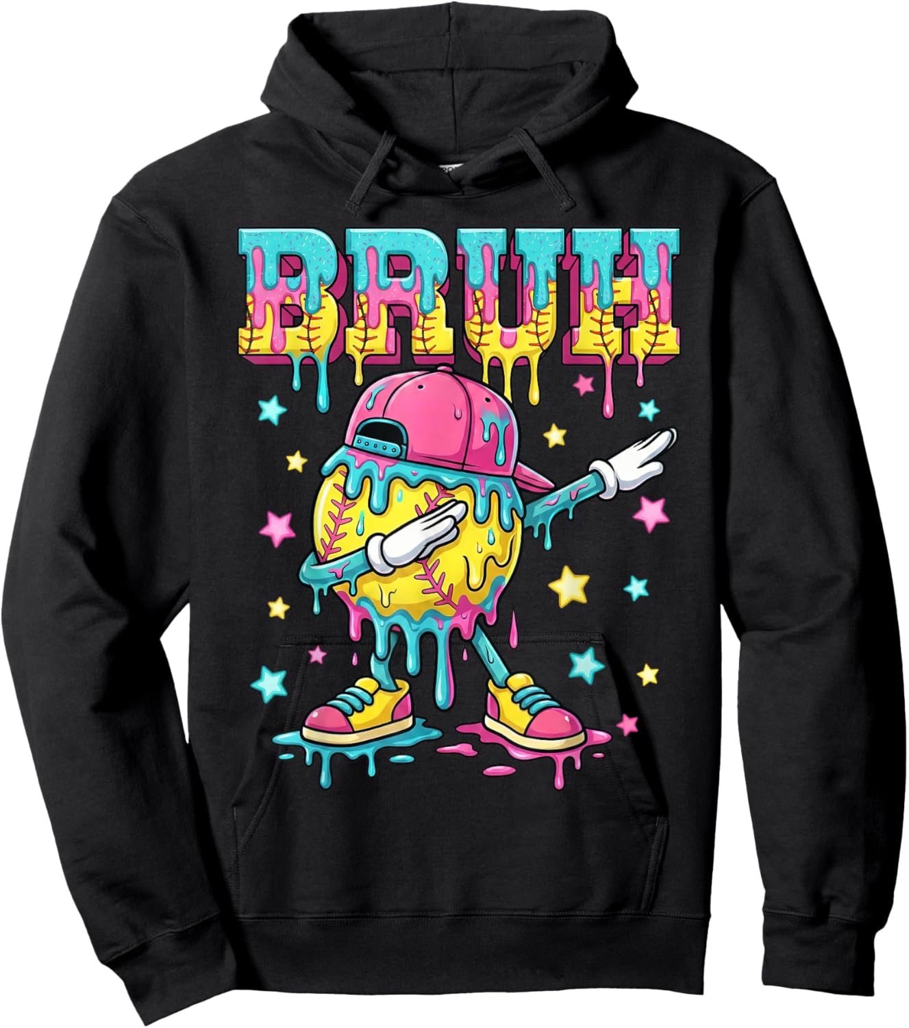 Baseball Life Style Apparel Youth Drip Softball for Boys Kid Hoodie - Hoodie | Black