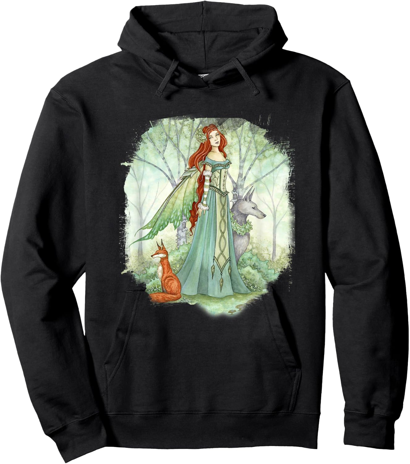 Amy Brown Art, Woodland Guardian, Faery Fairy Queen Hoodie - Hoodie | Black