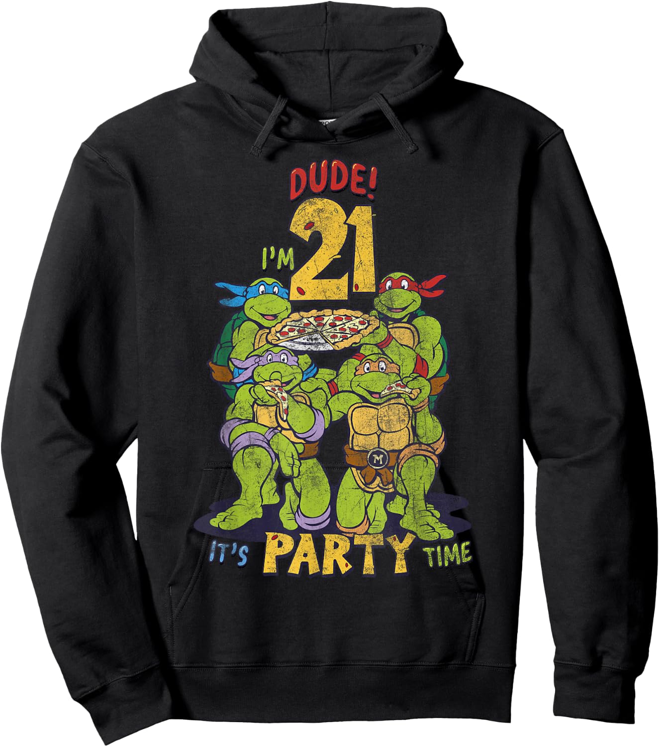 Teenage Mutant Ninja Turtles 21st Birthday Pizza Party Hoodie - Hoodie | Black