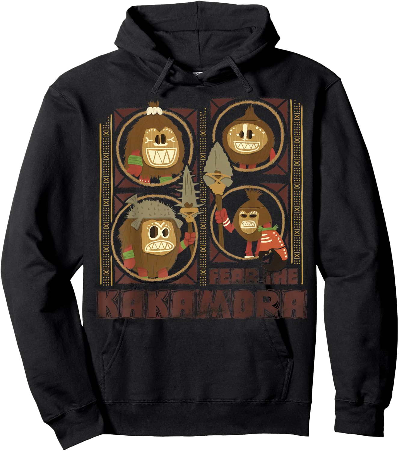 Disney Moana Fear the Kakamora Tiki Style Group Portrait Hoodie - Hoodie | Black