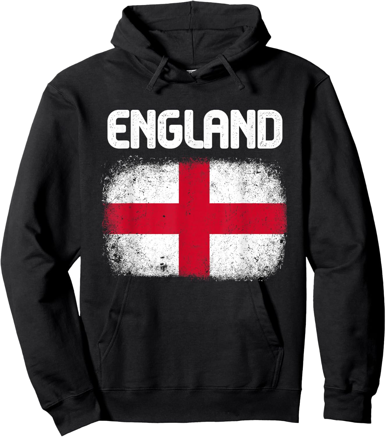 England National Flag Vintage Grunge English 2026 Hoodie - Hoodie | Black