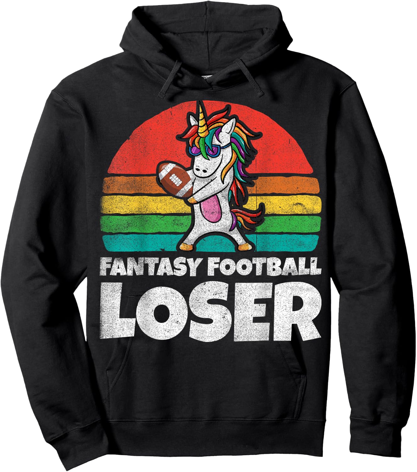 I Suck At Fantasy Football Loser Shirt Unicorn Draft Party Hoodie - Hoodie | Black