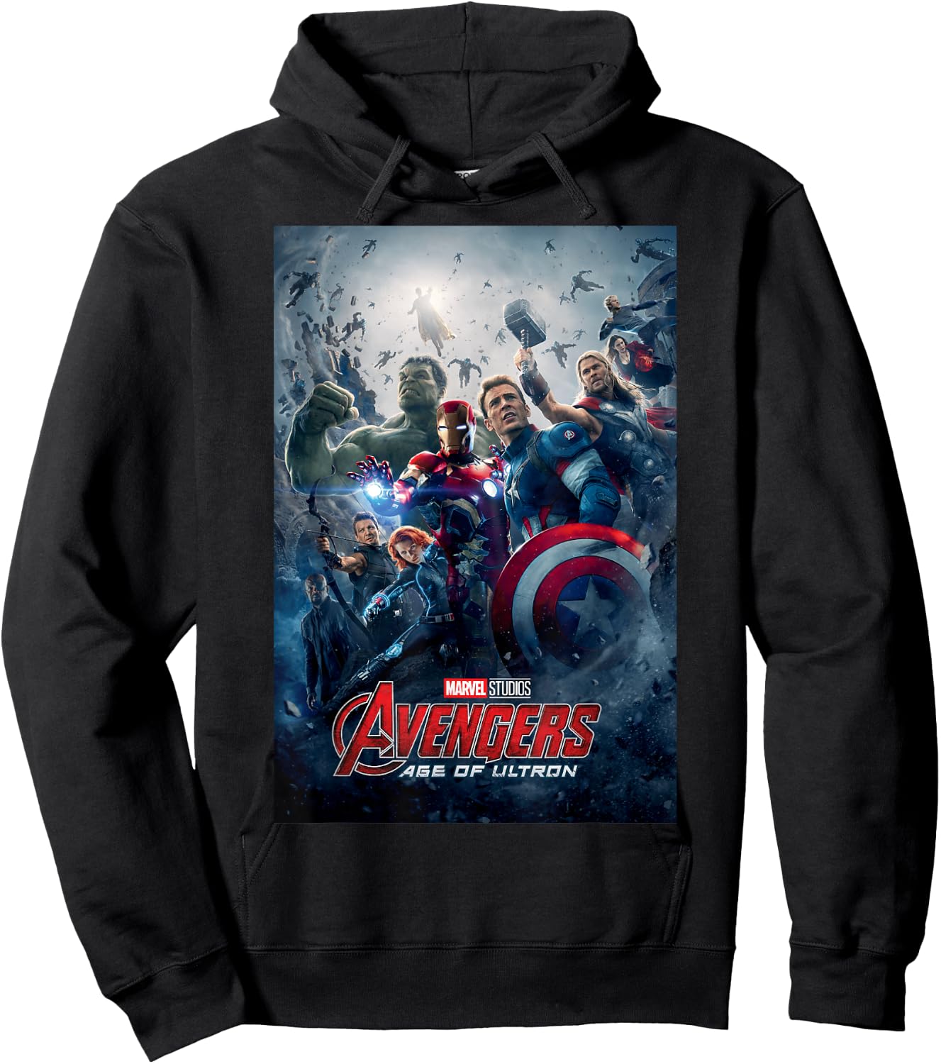 Marvel Studios Avengers 2 Movie Poster Graphic Hoodie - Hoodie | Black